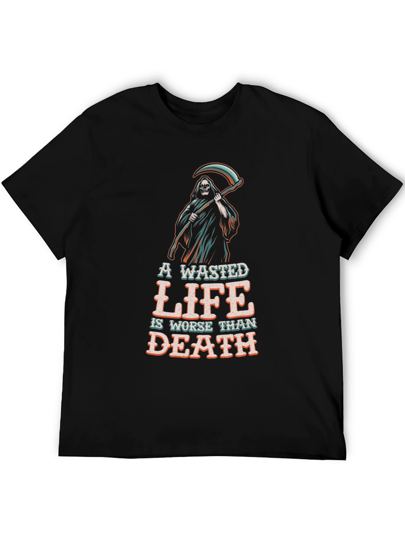 Wasted Life Grim Reaper Graphic Tee