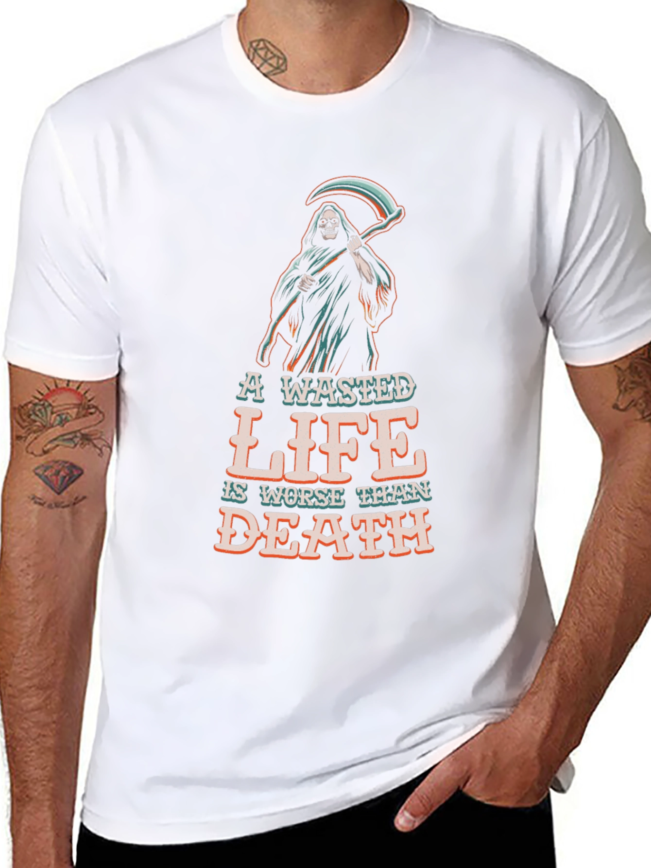 Wasted Life Grim Reaper Graphic Tee