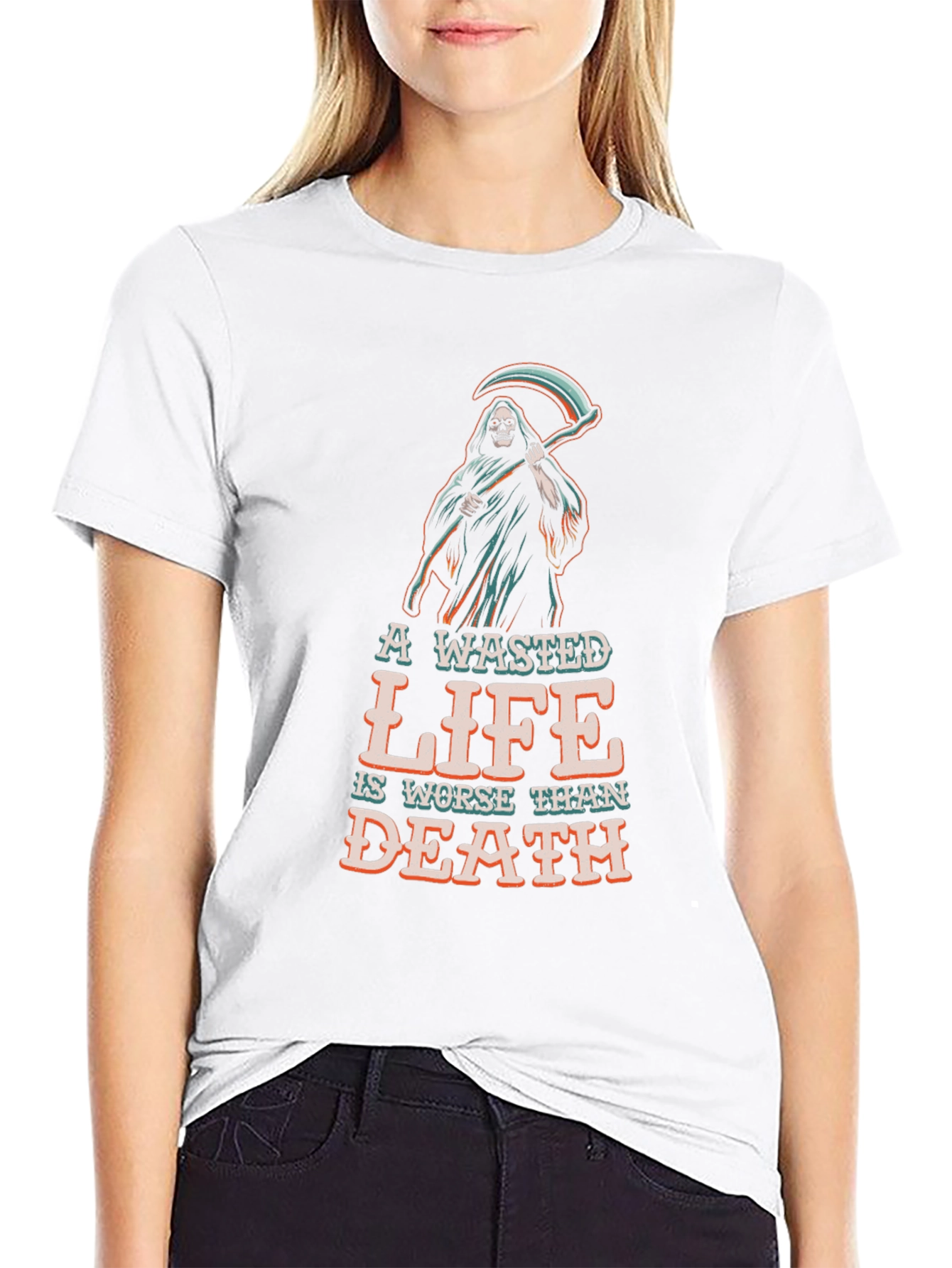 Wasted Life Grim Reaper Graphic Tee