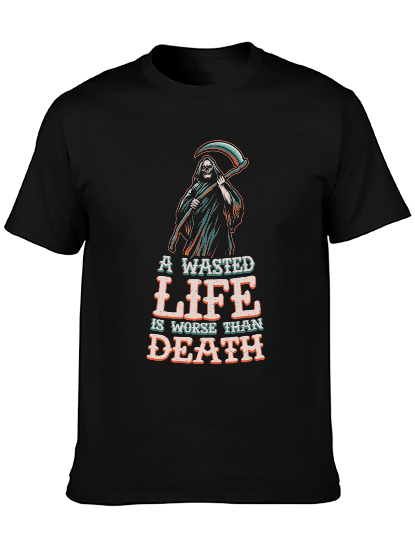 Wasted Life Grim Reaper Graphic Tee