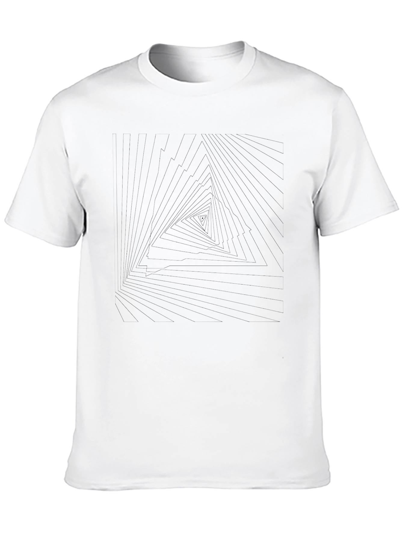 Abstract Triangle Graphic Tee - Mens Black T-Shirt
