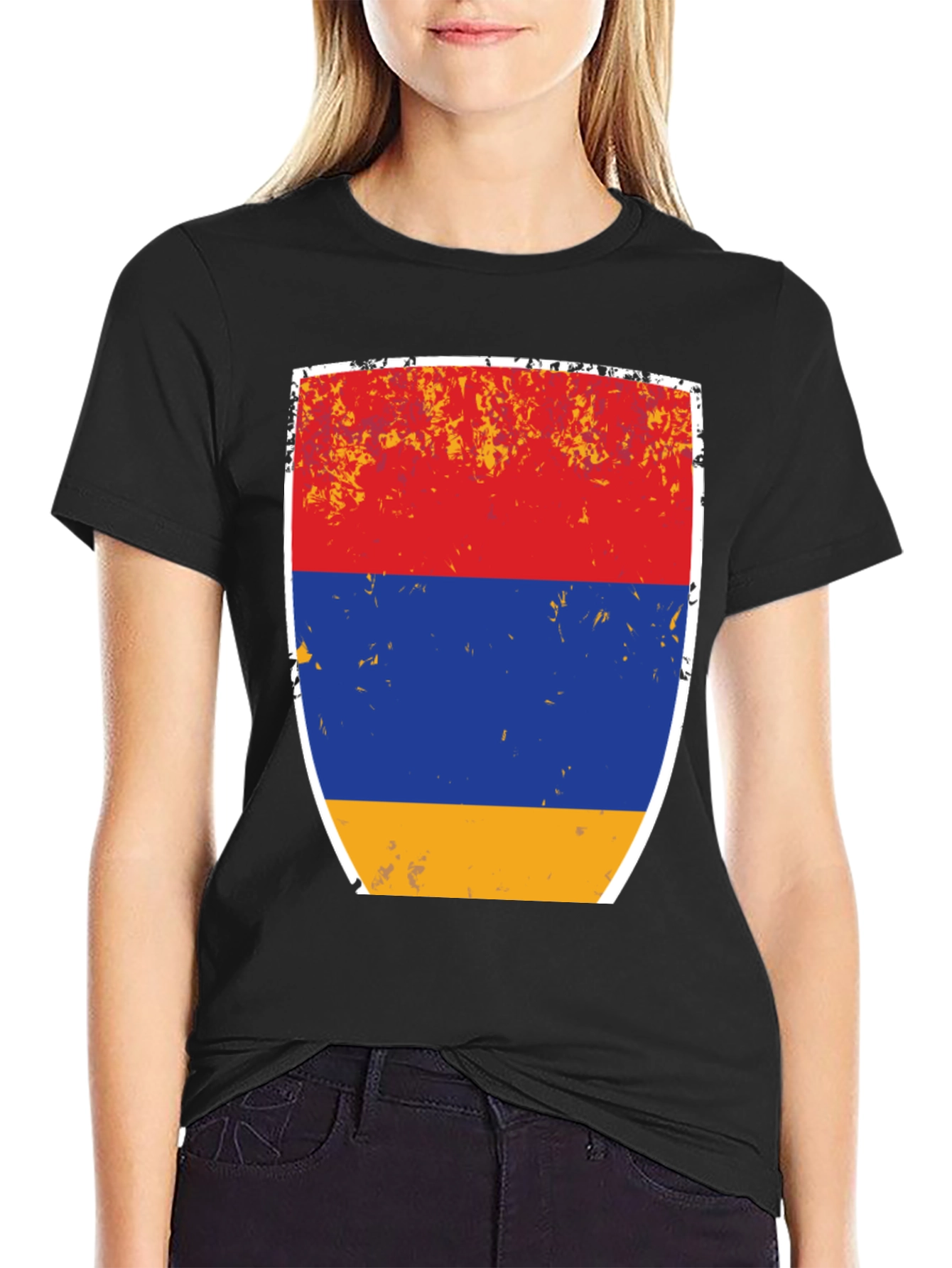 Armenian Flag Shield Graphic T-Shirt