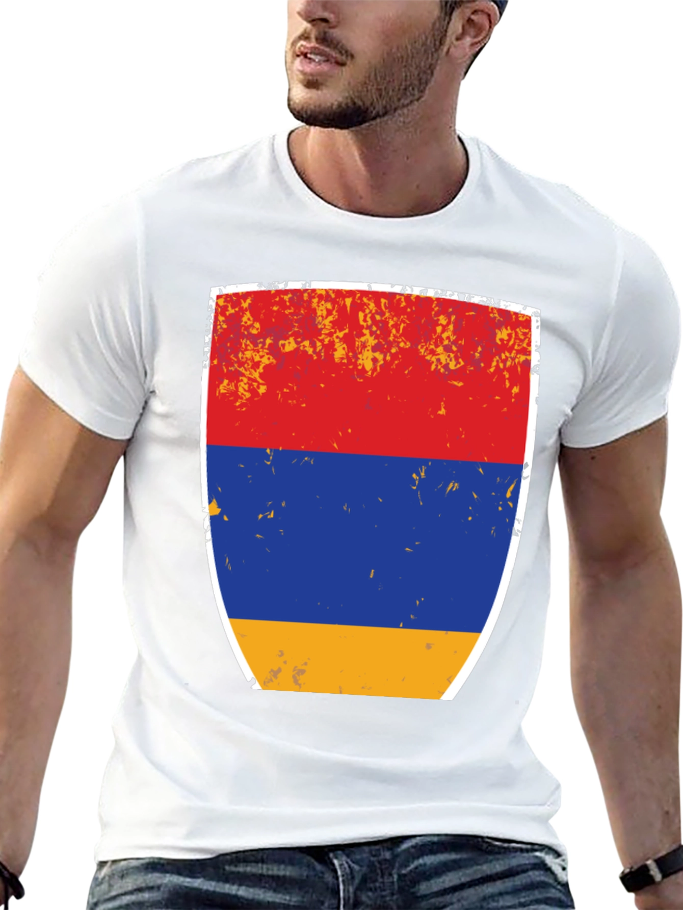 Armenian Flag Shield Graphic T-Shirt