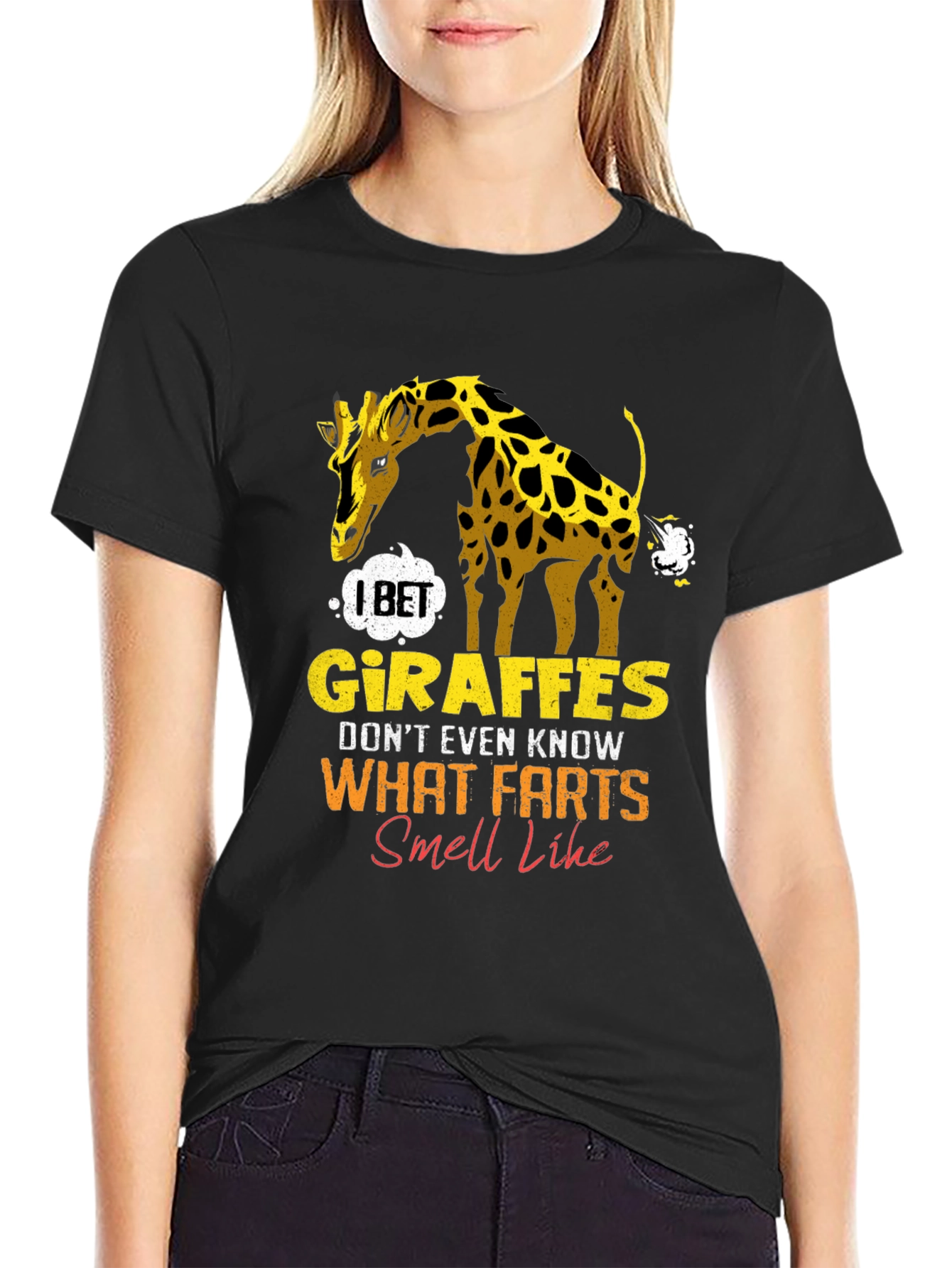 Funny Giraffe Fart Graphic T-Shirt