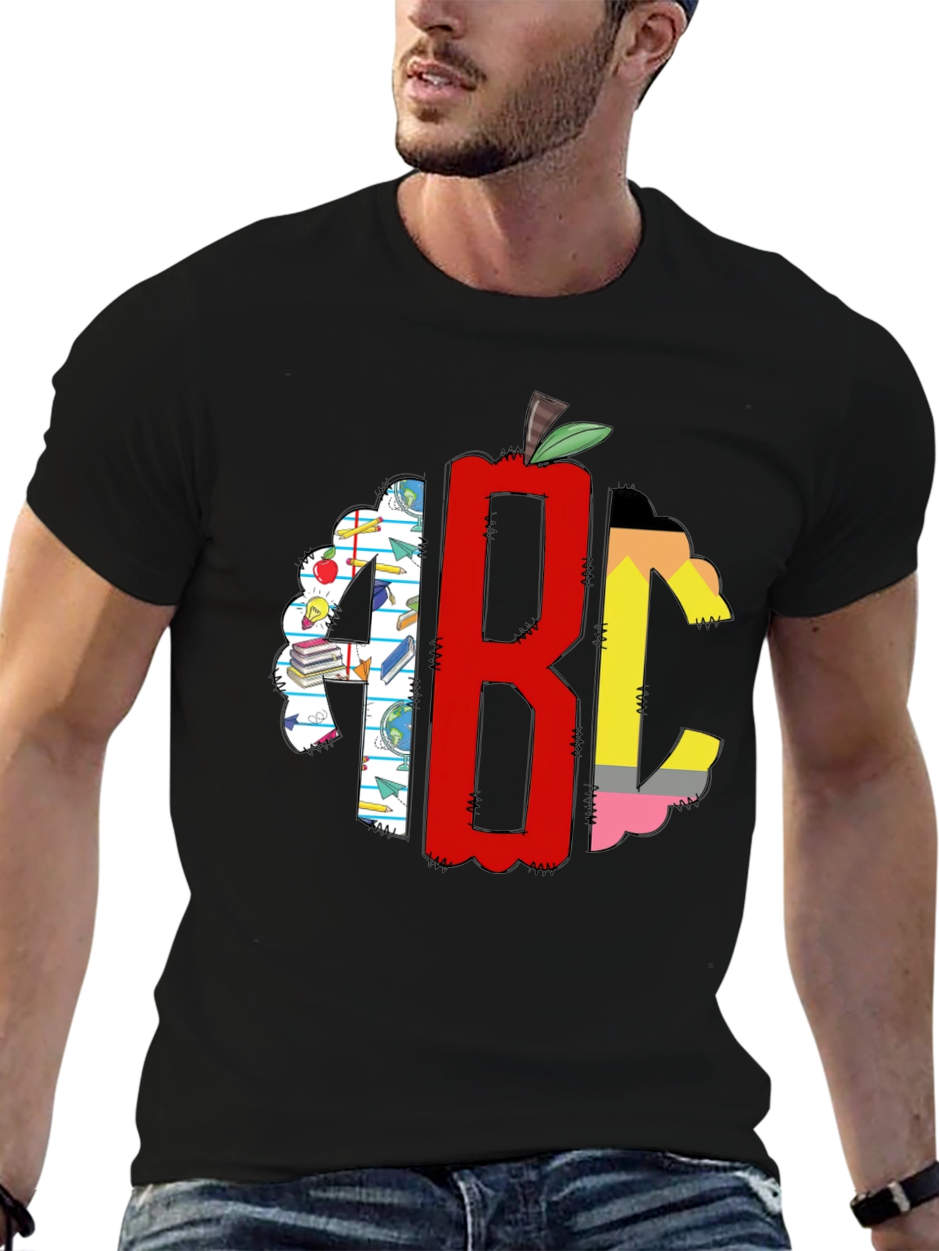 Teacher ABC Apple Graphic T-Shirt