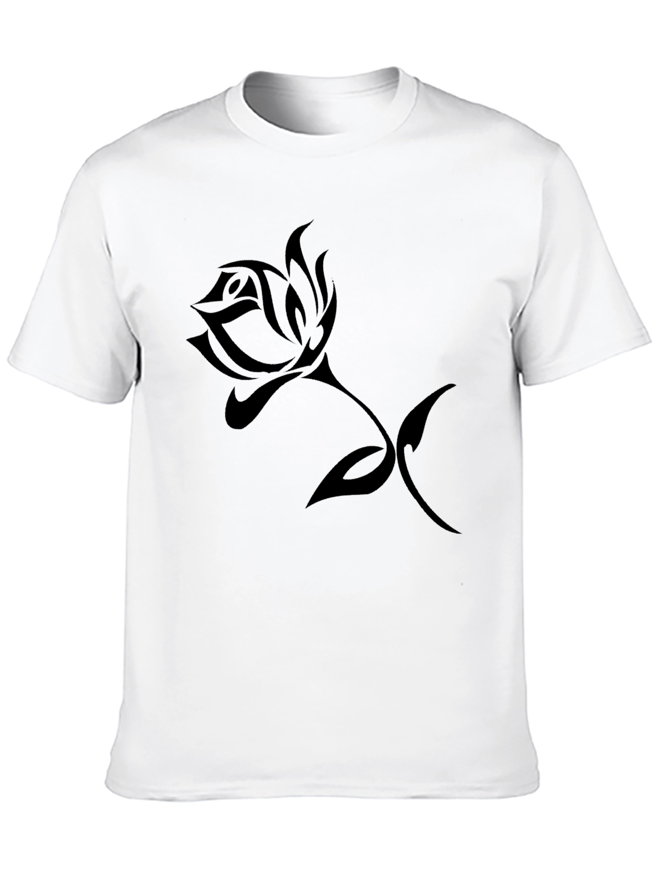 Black Rose Graphic T-Shirt Casual Style