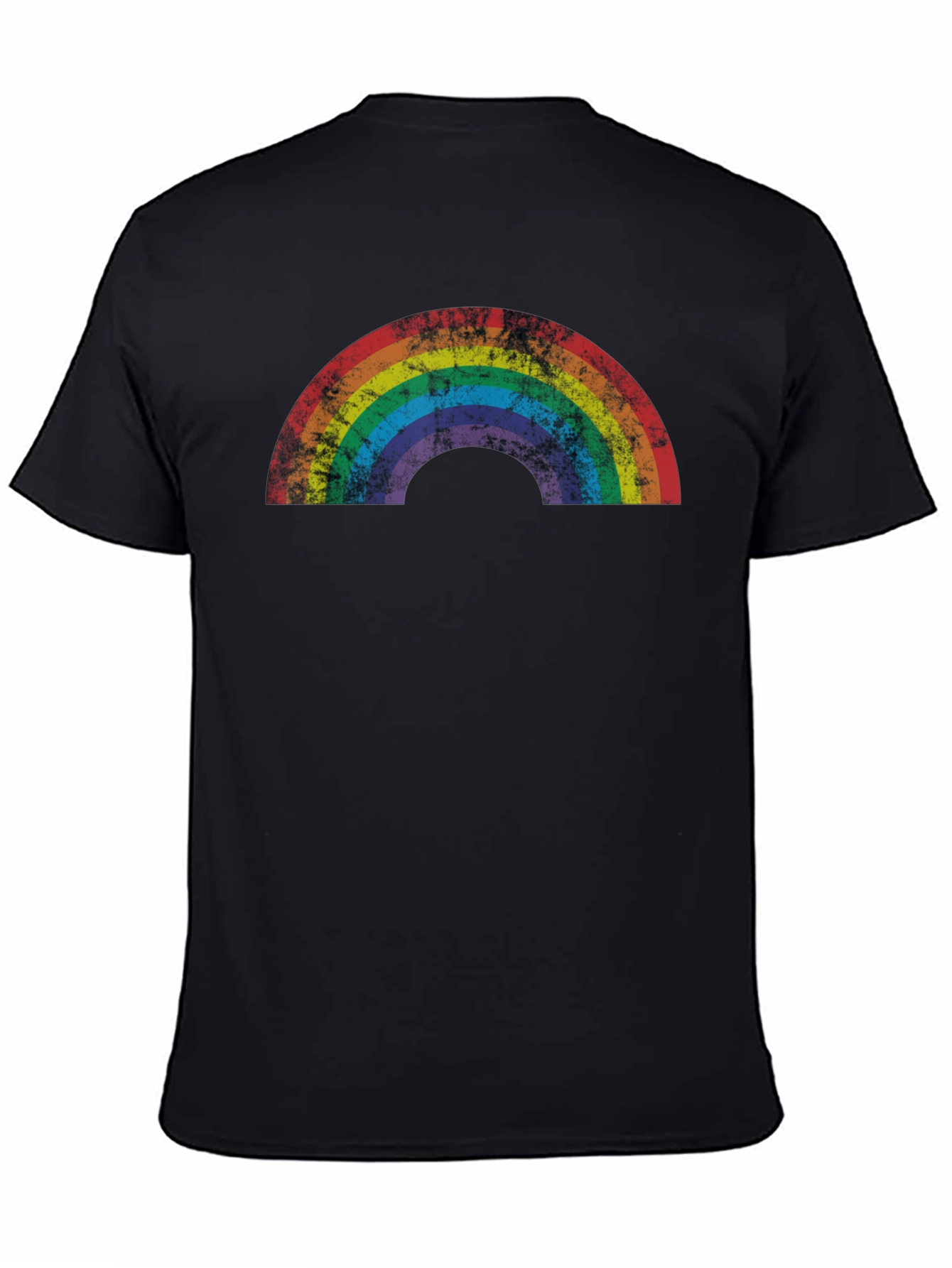 Retro Rainbow Graphic Tee - Distressed Pride Shirt