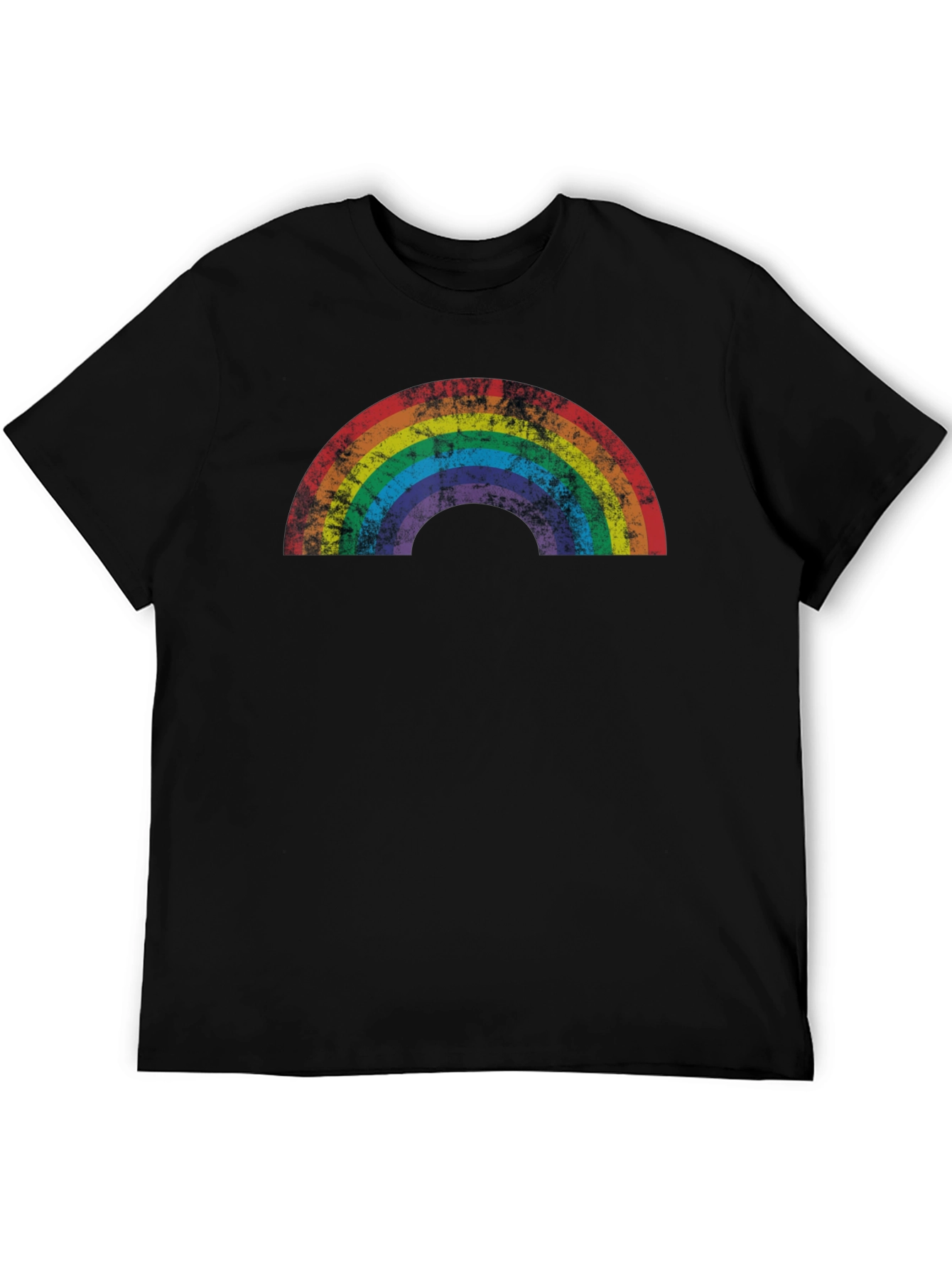 Retro Rainbow Graphic Tee - Distressed Pride Shirt