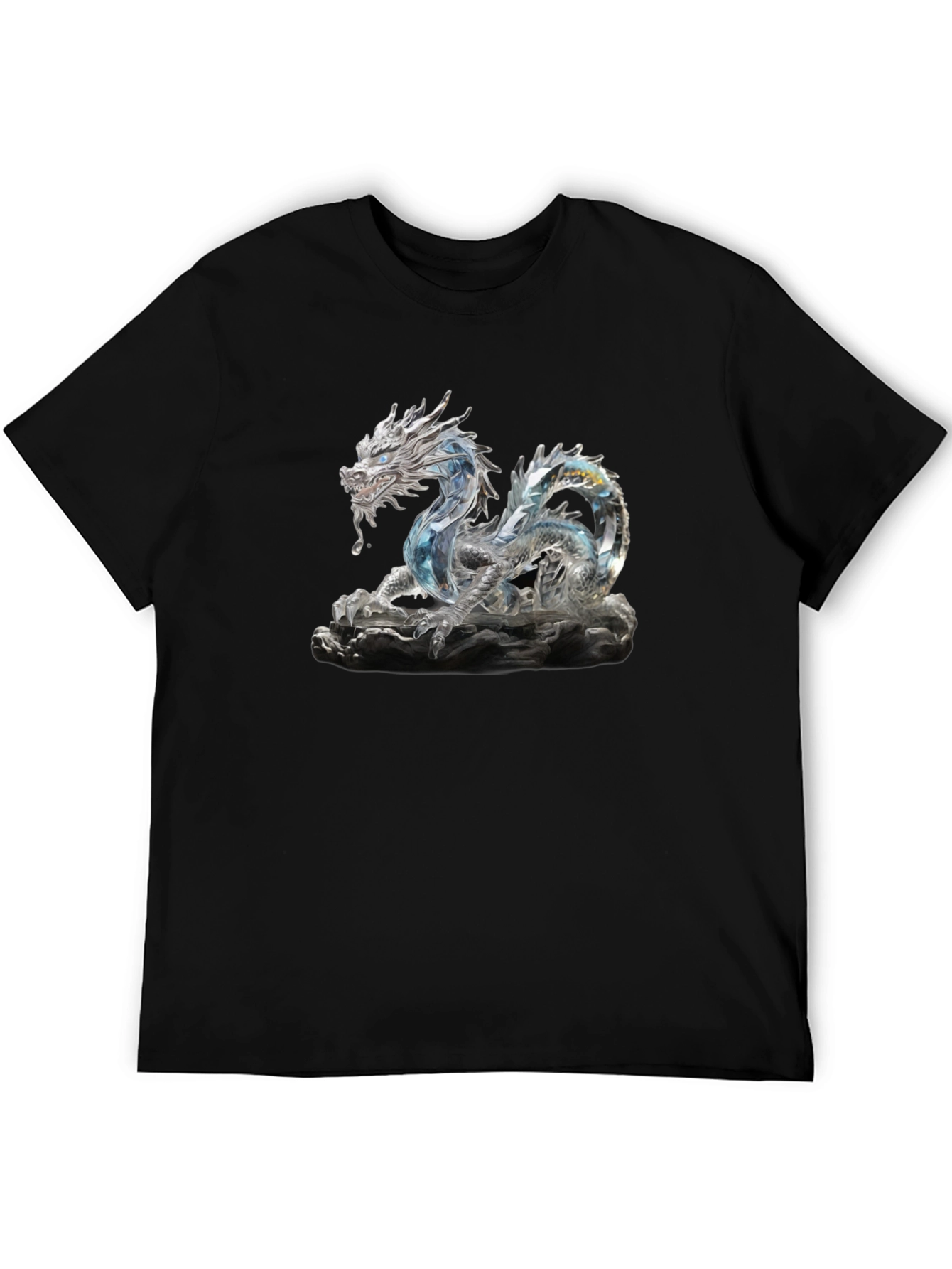 Crystal Dragon Graphic Tee - Black