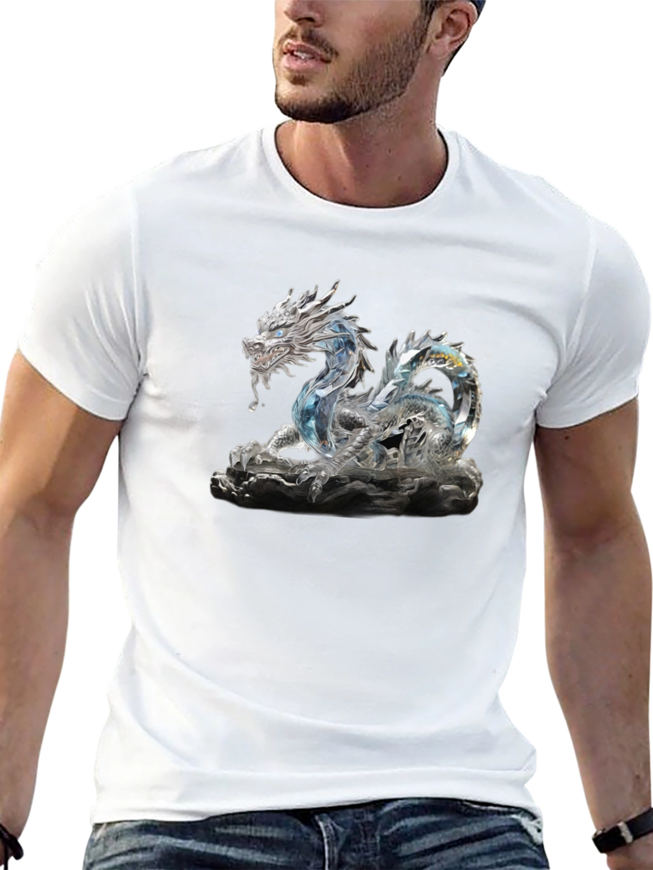 Crystal Dragon Graphic Tee - Black