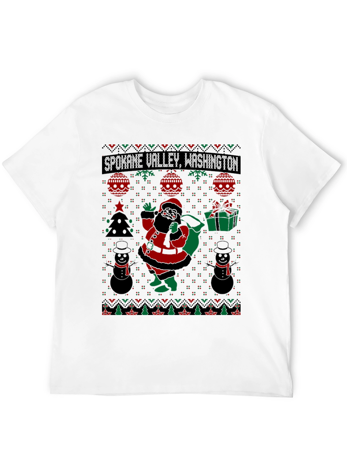 Spokane Valley Washington Ugly Christmas T-Shirt
