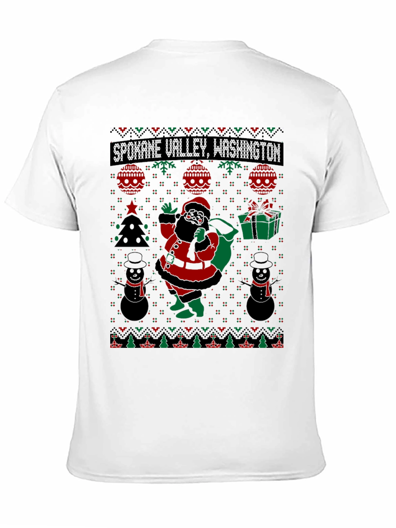 Spokane Valley Washington Ugly Christmas T-Shirt