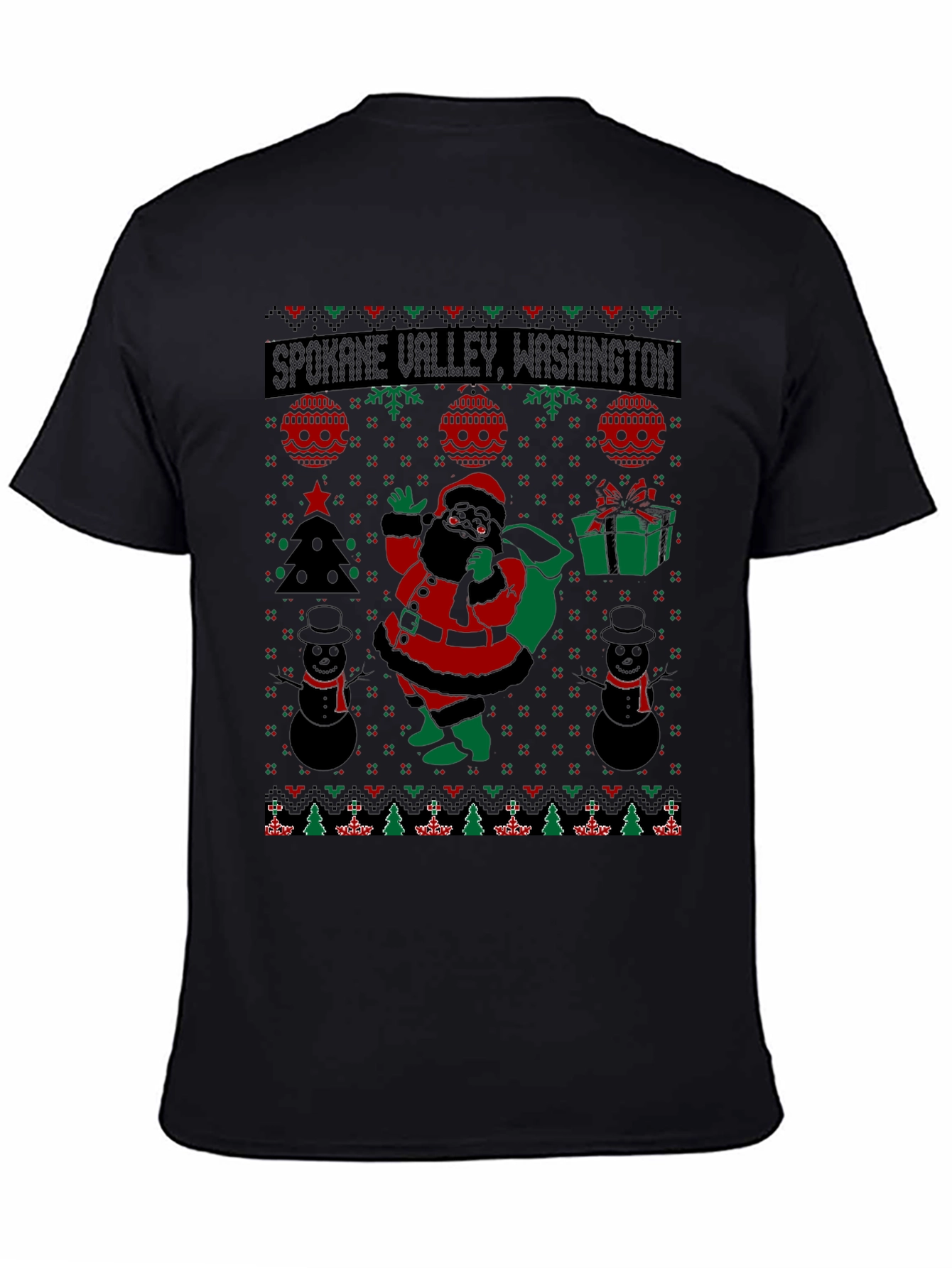 Spokane Valley Washington Ugly Christmas T-Shirt
