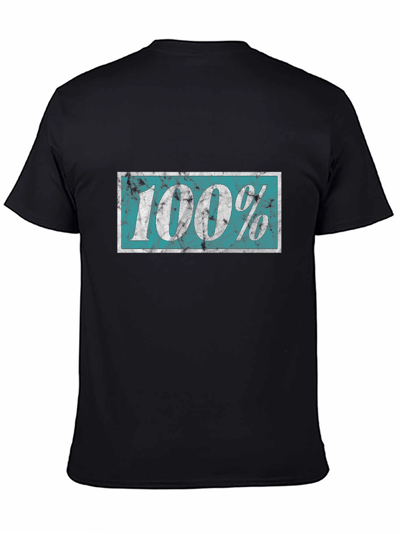 100% Distressed Graphic Black T-Shirt