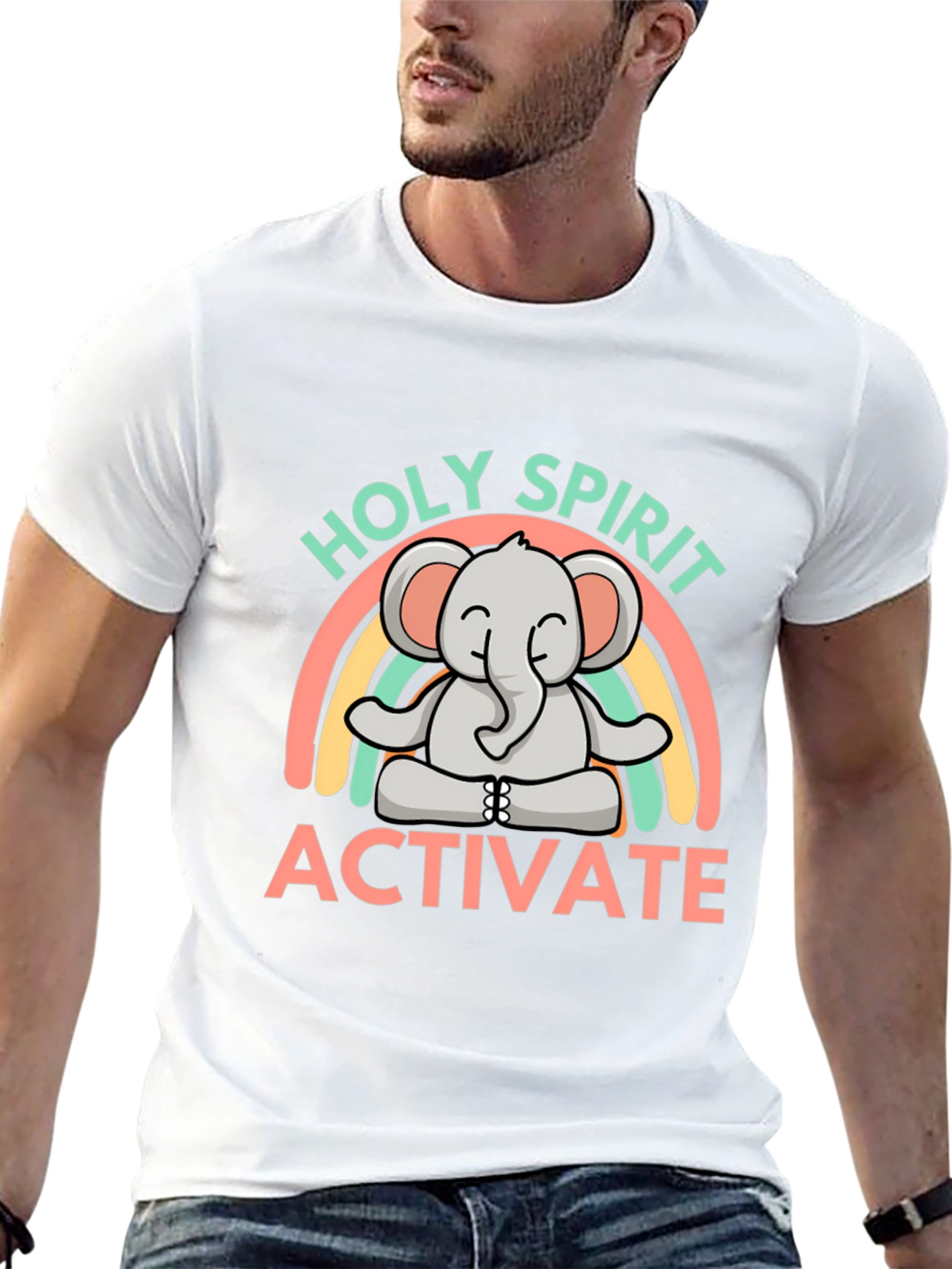 Holy Spirit Activate Elephant Rainbow T-Shirt
