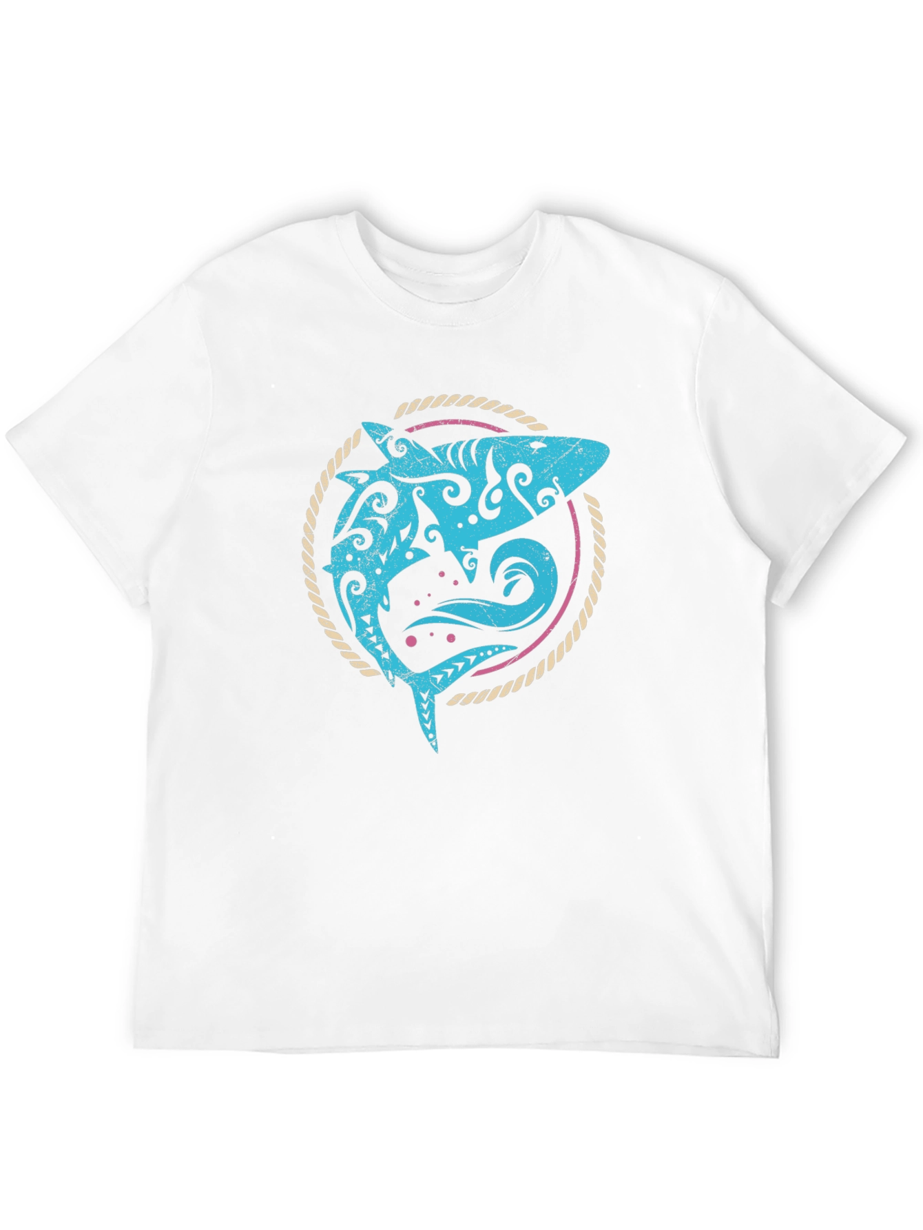 Tribal Shark Graphic Tee - Mens Black T-Shirt
