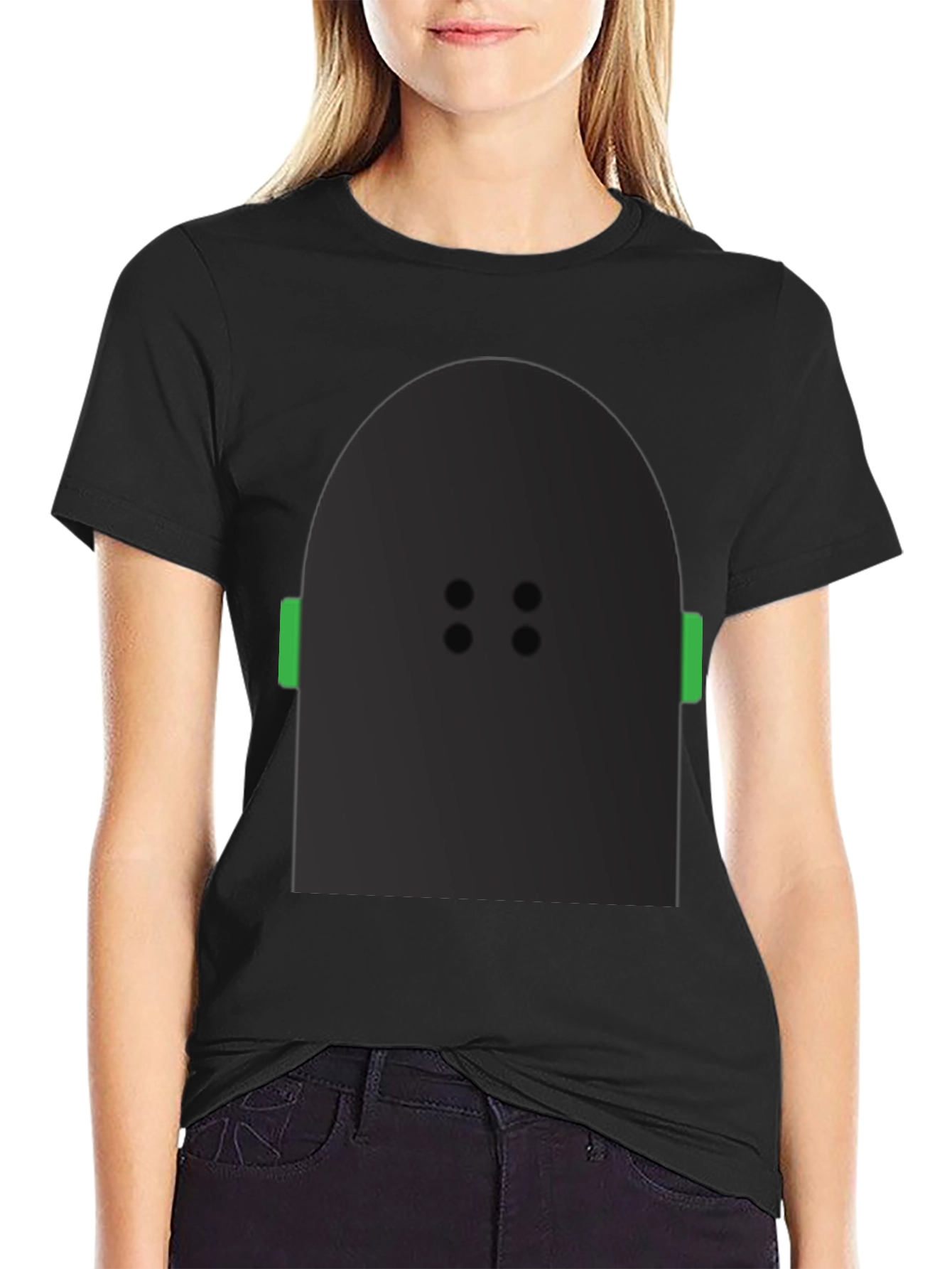 Abstract Character Graphic Black T-Shirt