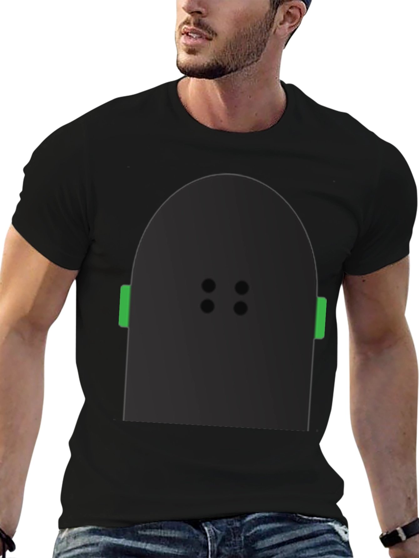 Abstract Character Graphic Black T-Shirt