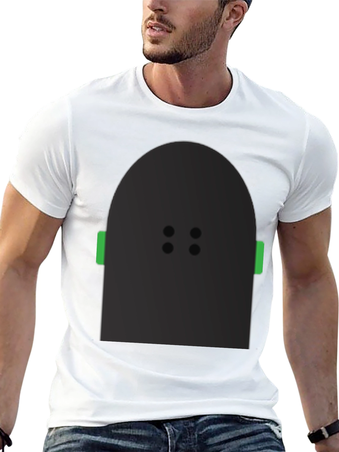 Abstract Character Graphic Black T-Shirt