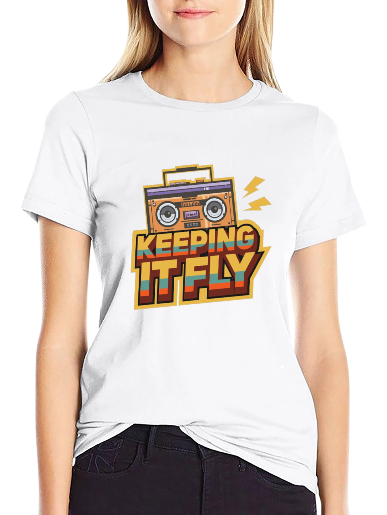 Retro Keeping It Fly Boombox T-Shirt