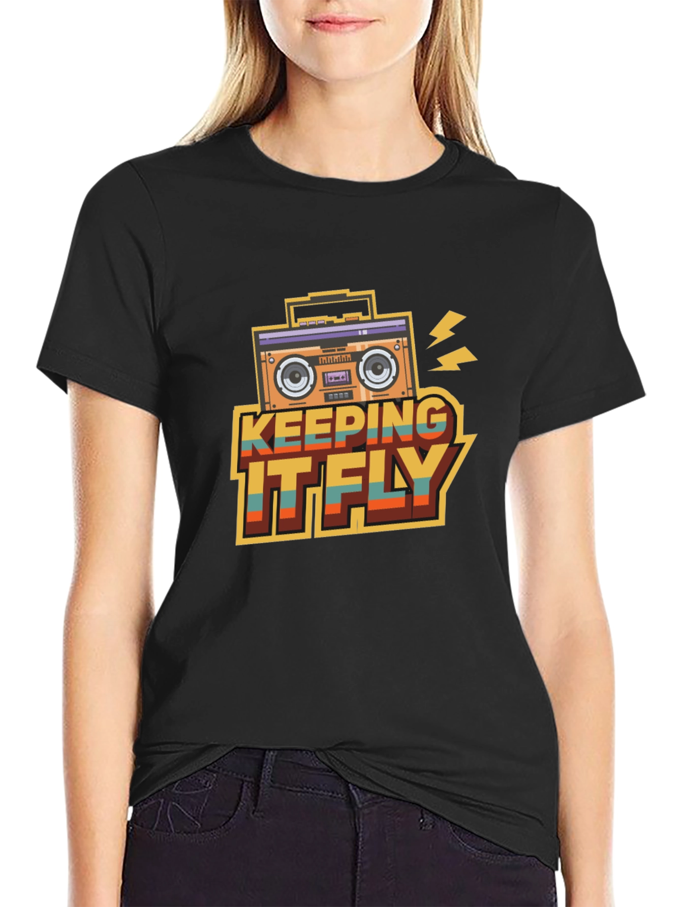 Retro Keeping It Fly Boombox T-Shirt