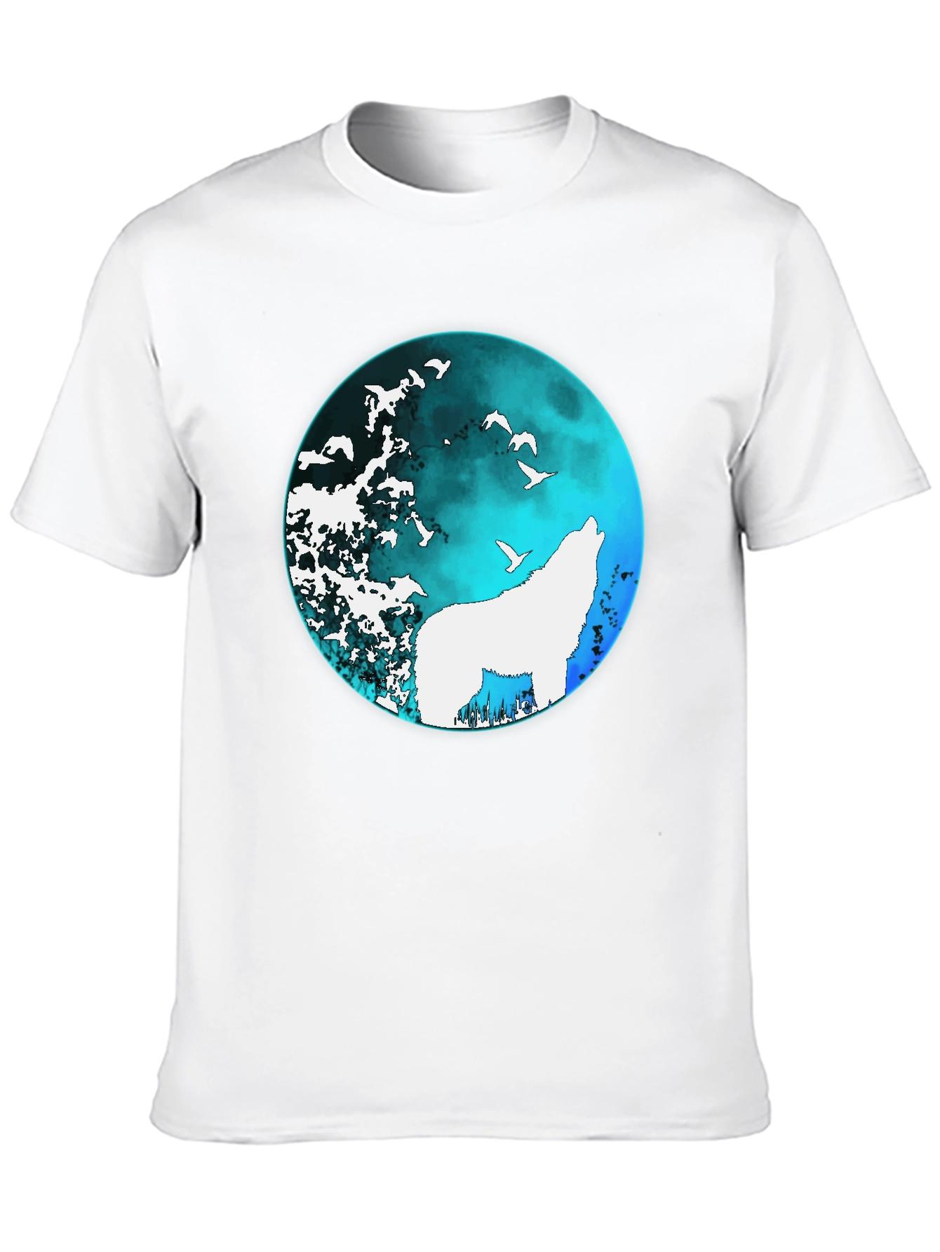 Wolf Moon Graphic Tee - Black Cotton T-Shirt