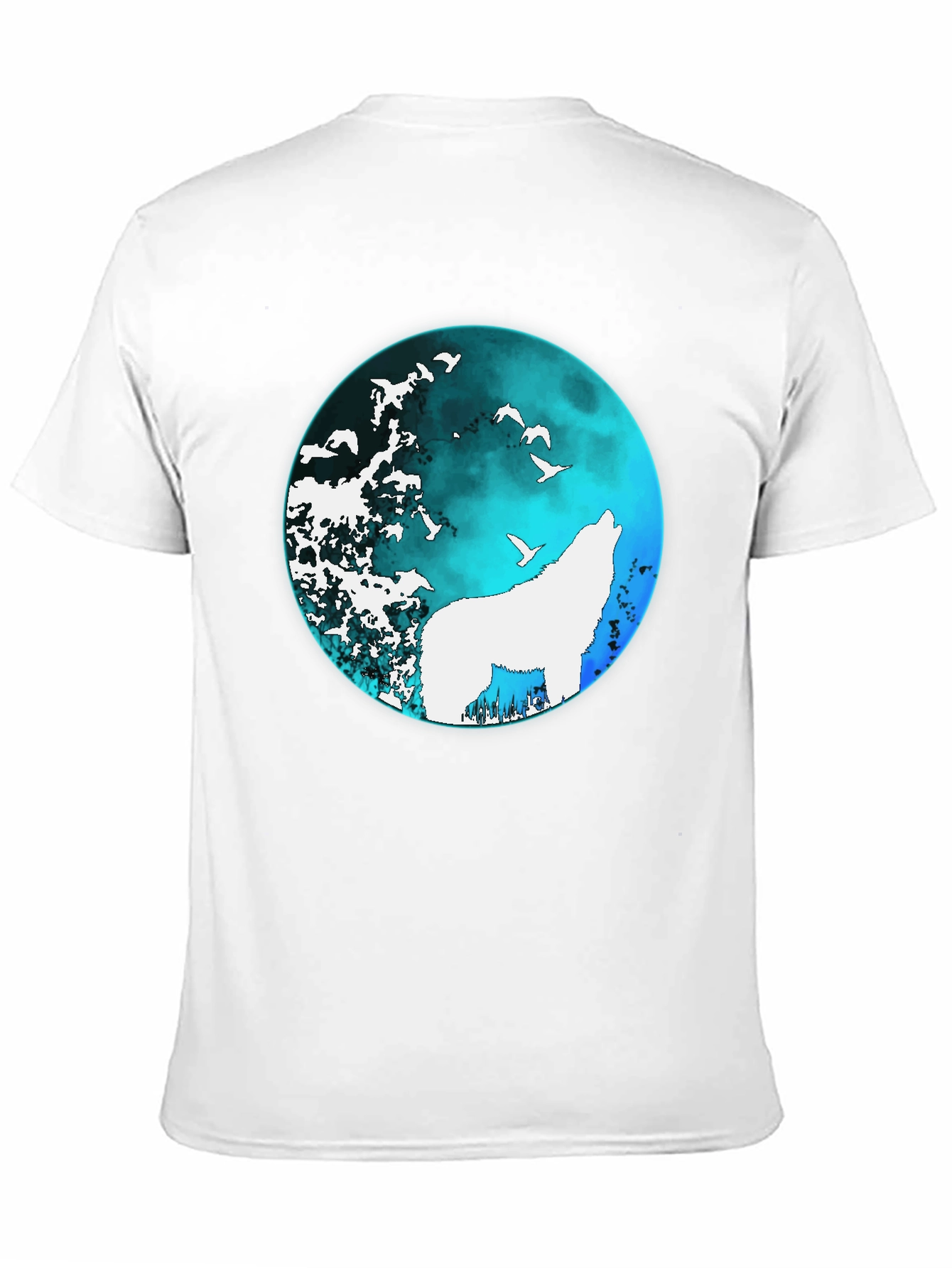 Wolf Moon Graphic Tee - Black Cotton T-Shirt