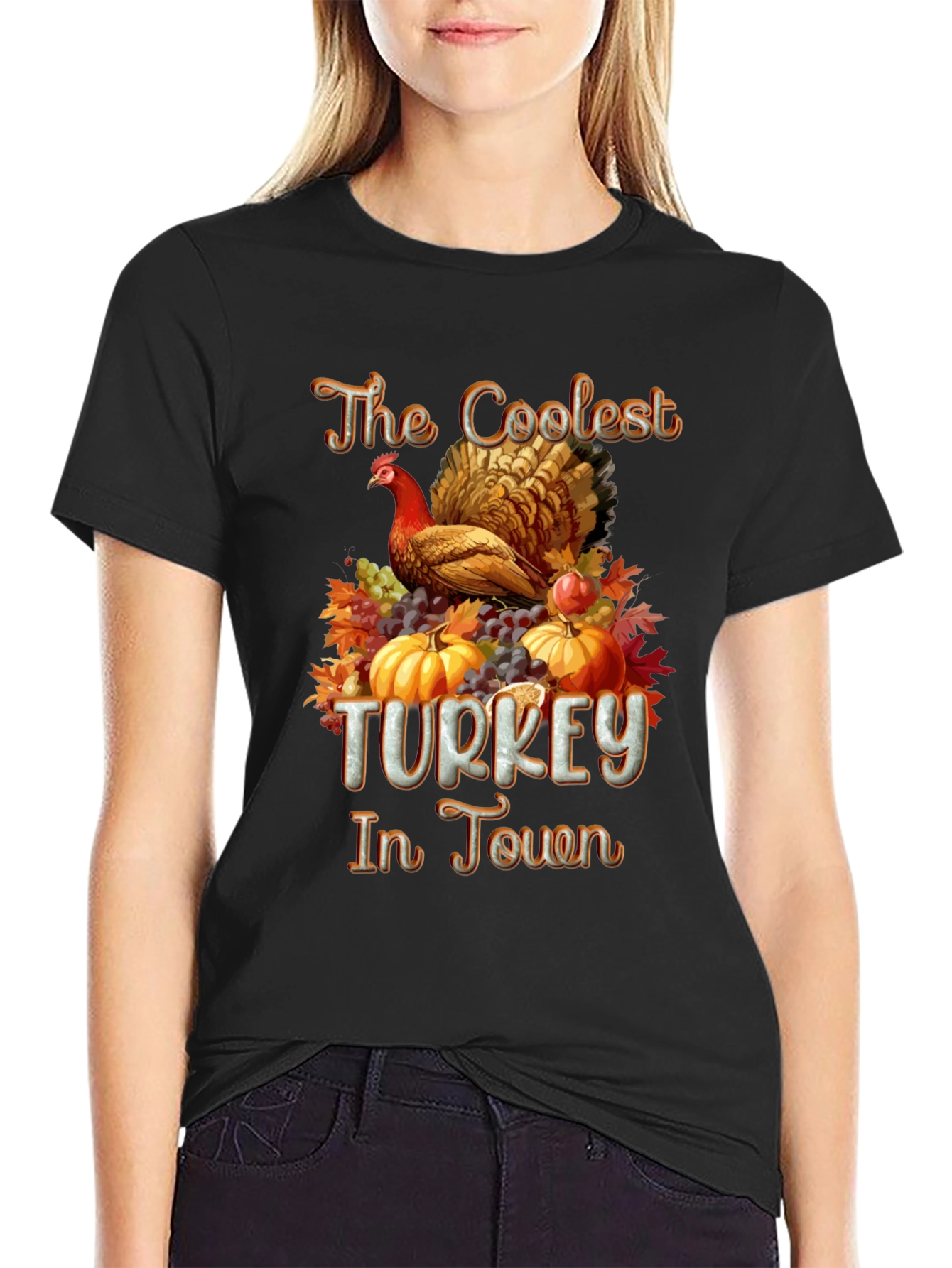 Coolest Turkey in Town Graphic T-Shirt