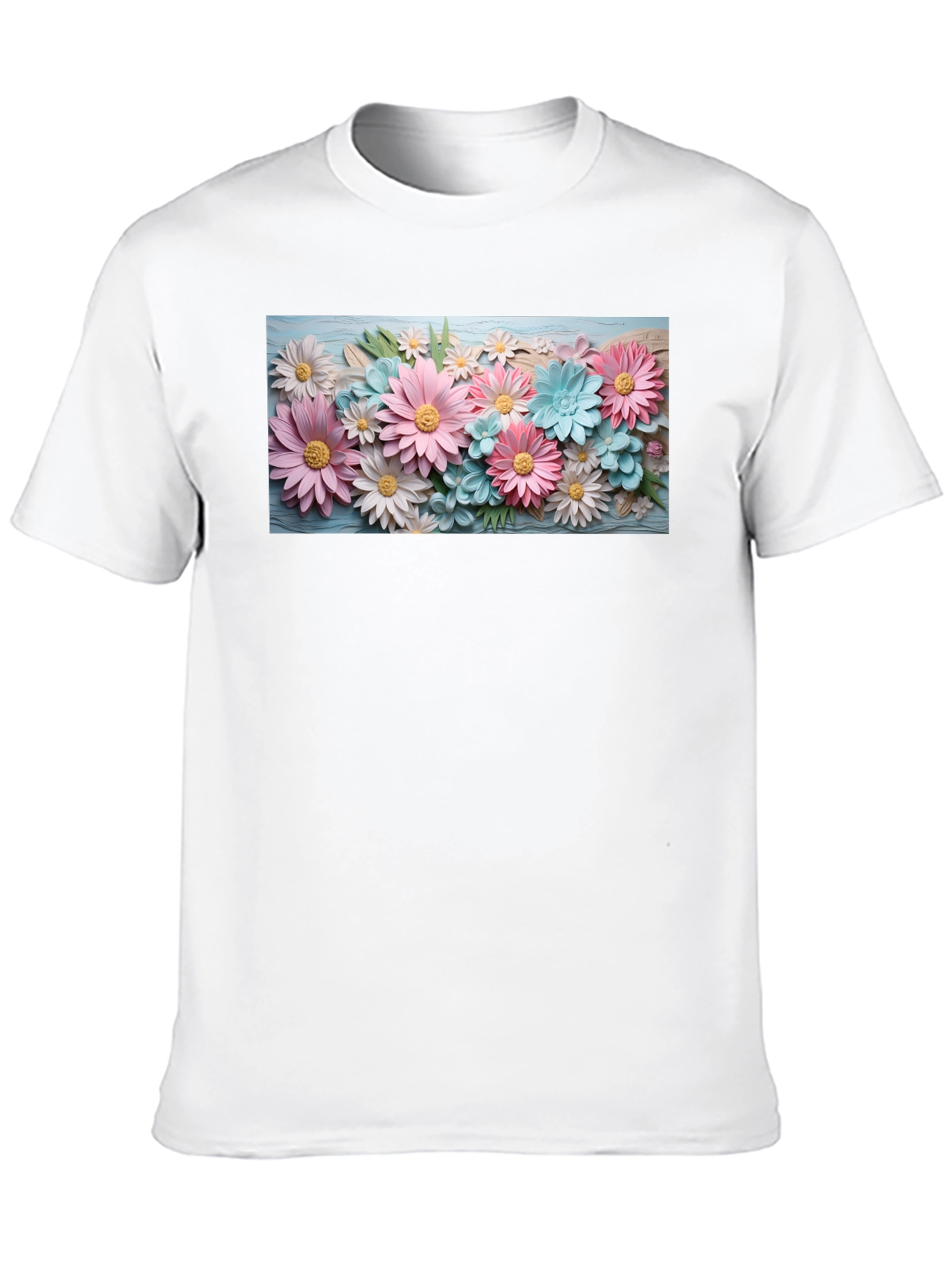 Floral Graphic Print Crew Neck T-Shirt