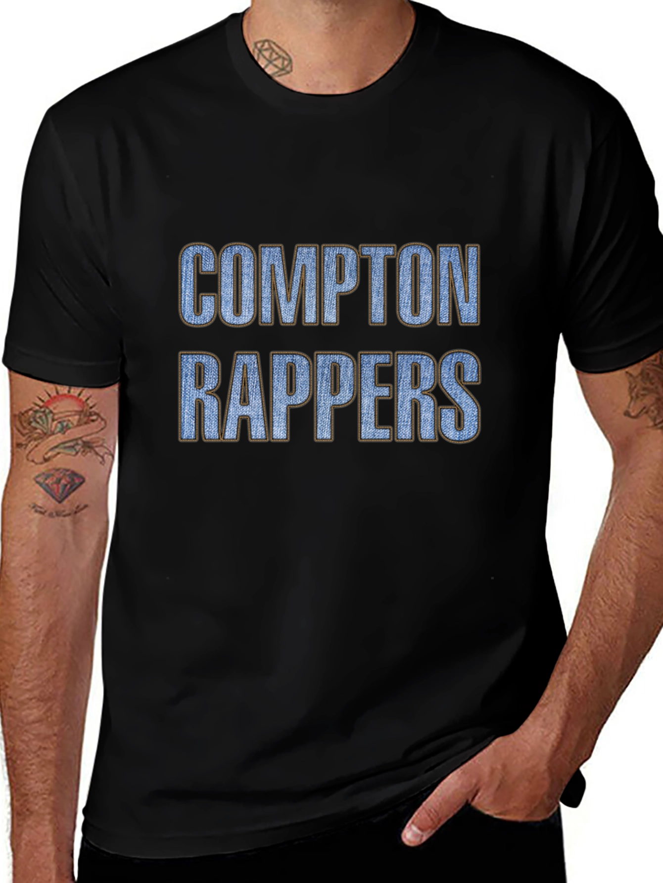 Compton Rappers Graphic Tee - Black Cotton T-Shirt