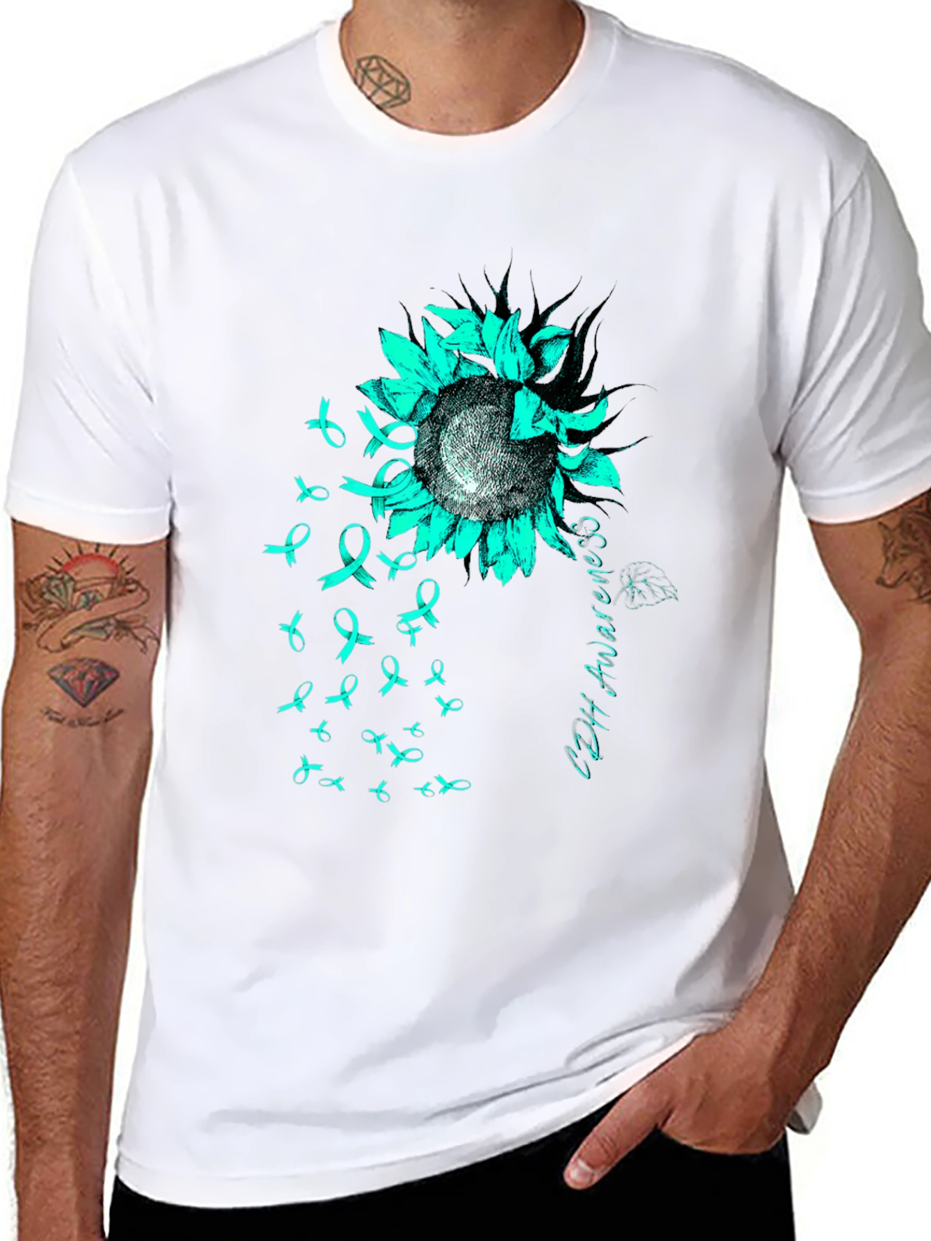 CDH Awareness Ribbon Sunflower Graphic Tee