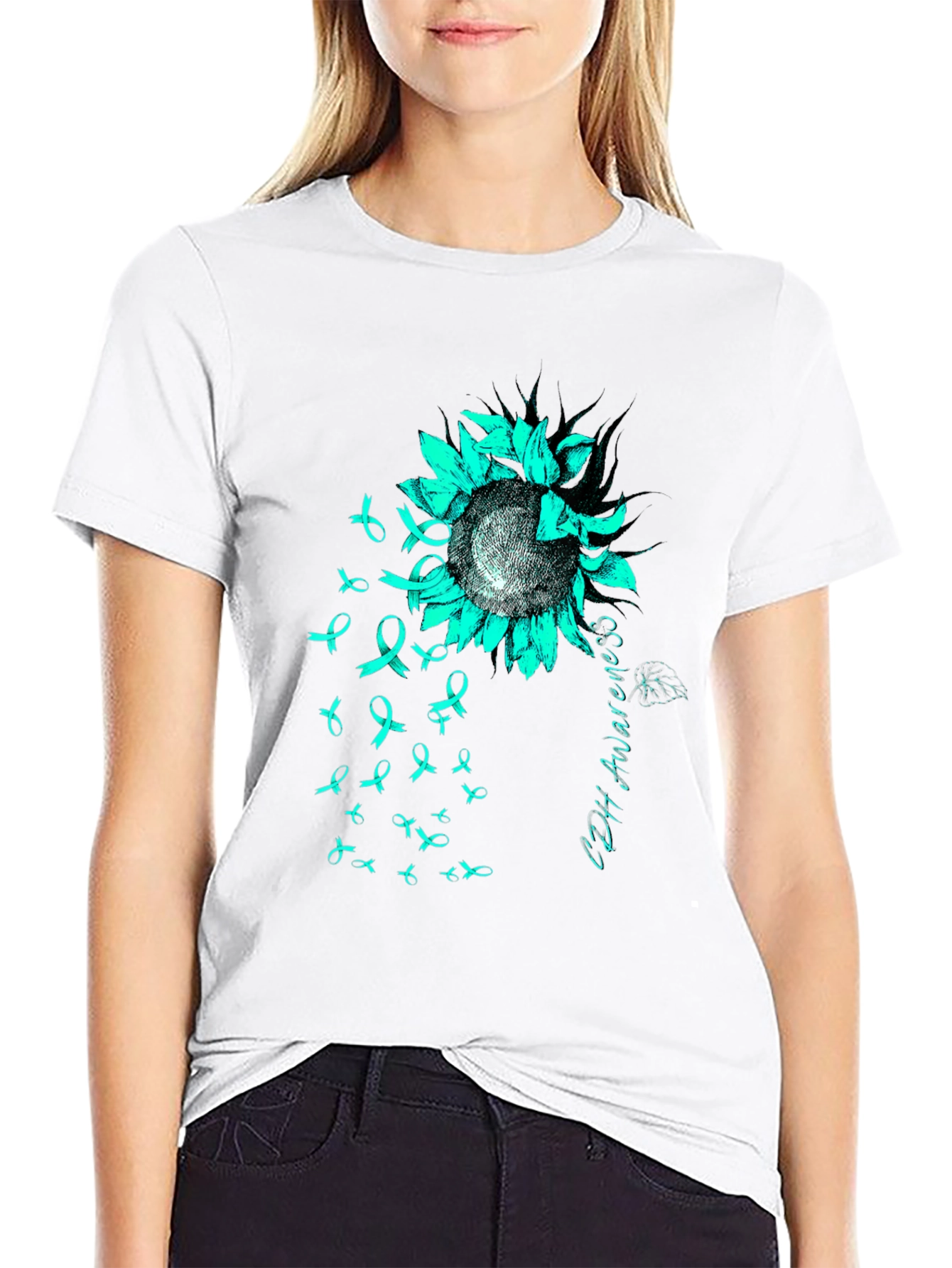 CDH Awareness Ribbon Sunflower Graphic Tee