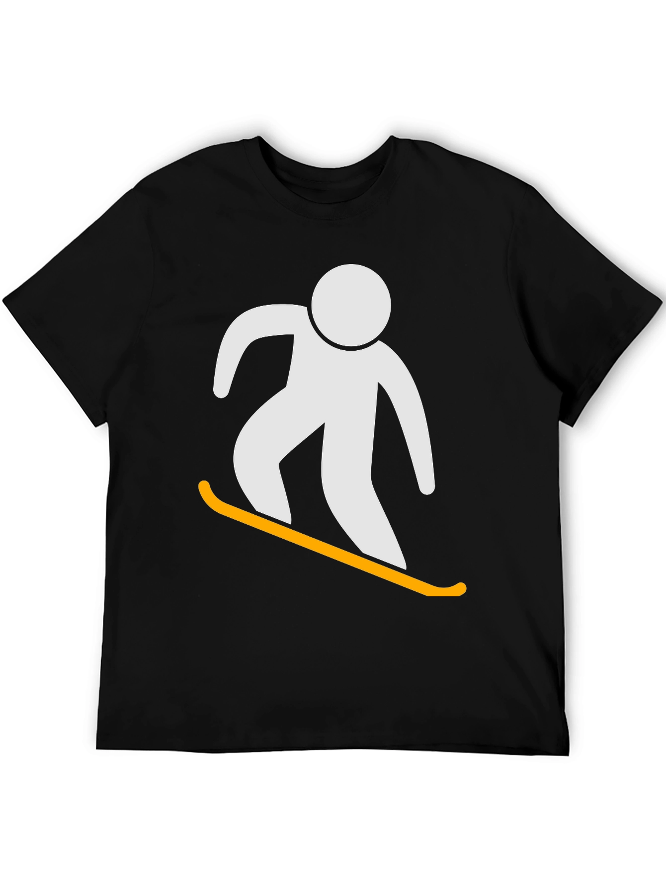 Snowboarder Graphic Tee - Black Cotton T-Shirt