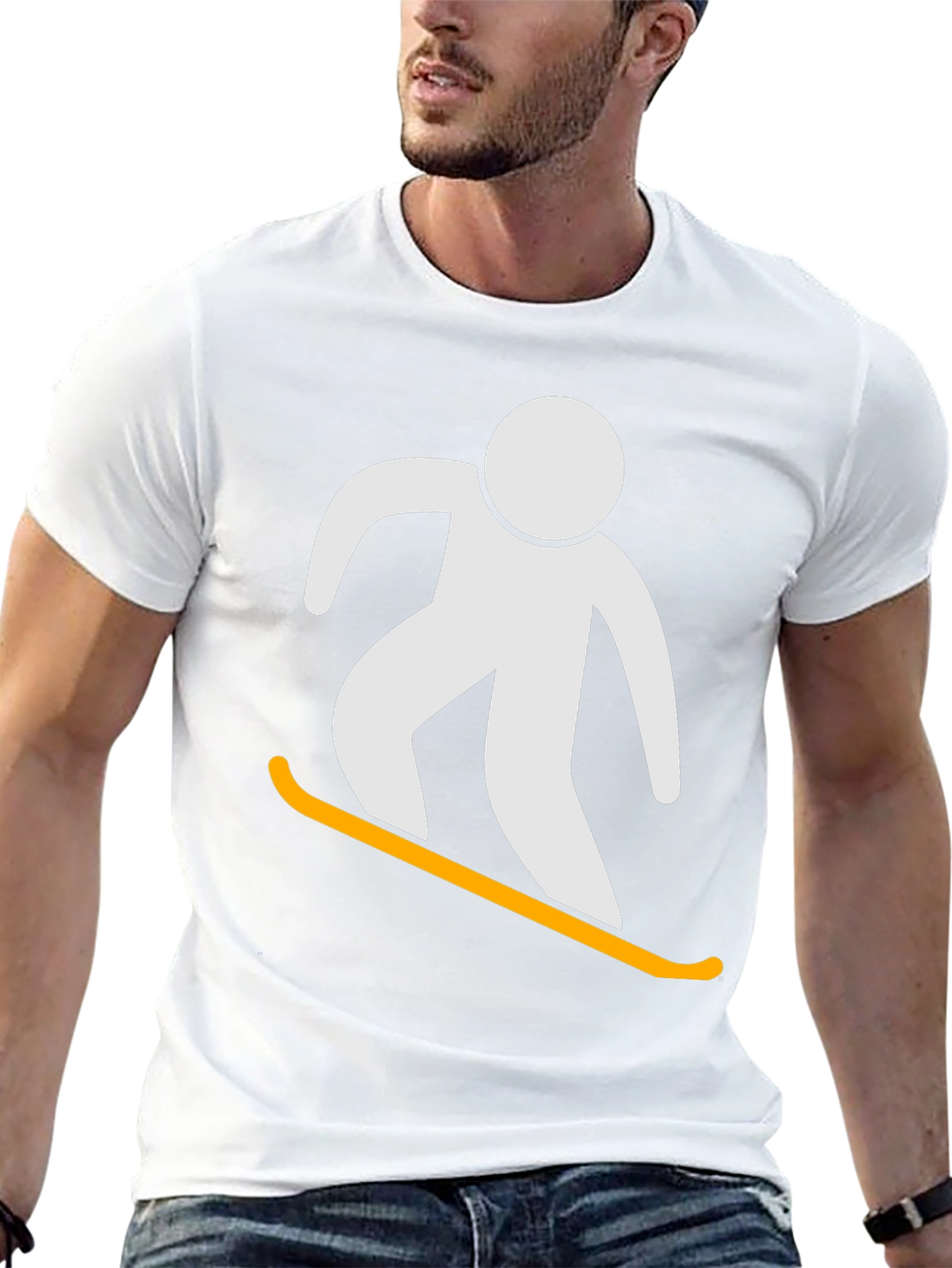 Snowboarder Graphic Tee - Black Cotton T-Shirt