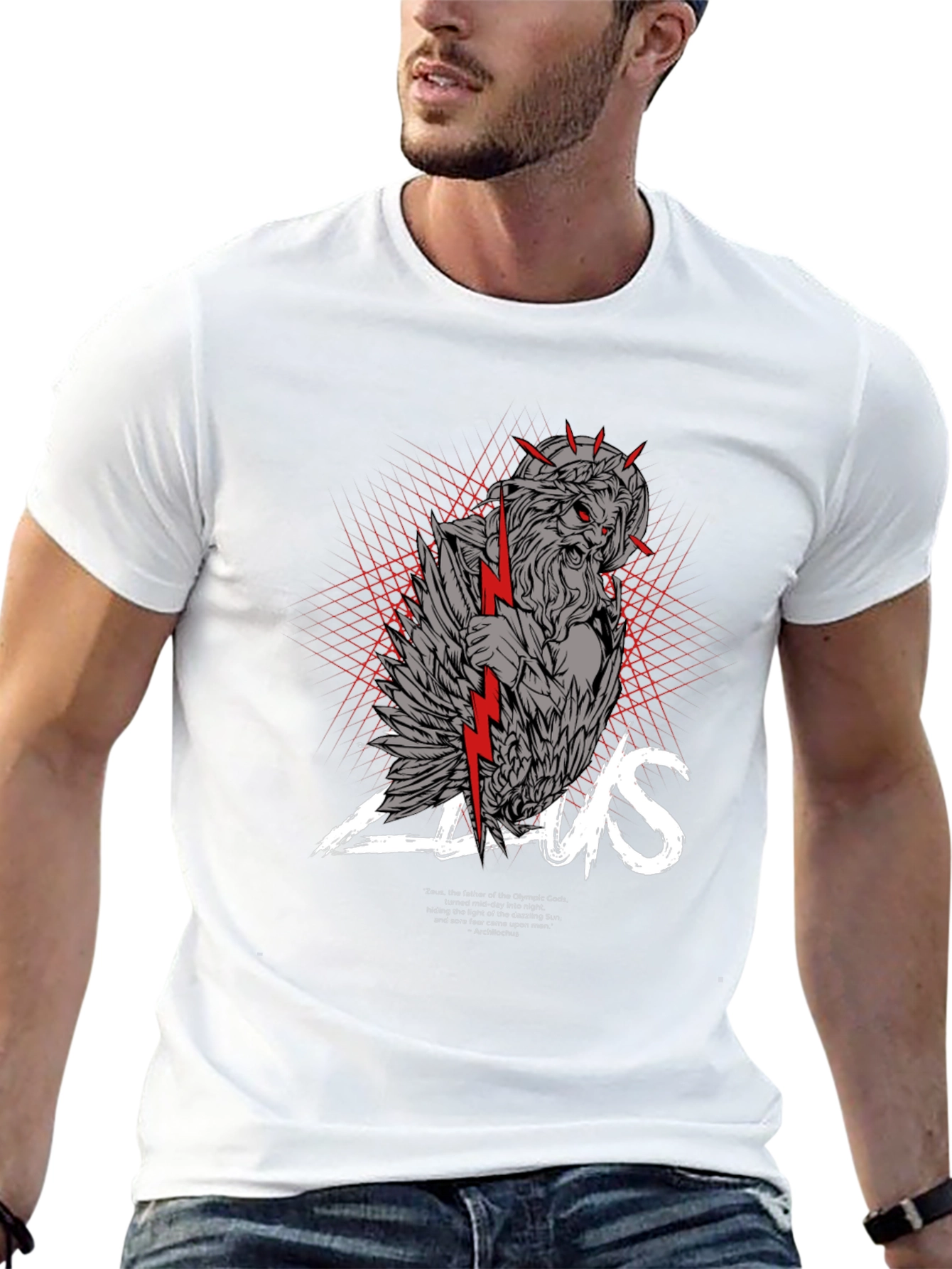 Zeus Graphic Print Black T-Shirt