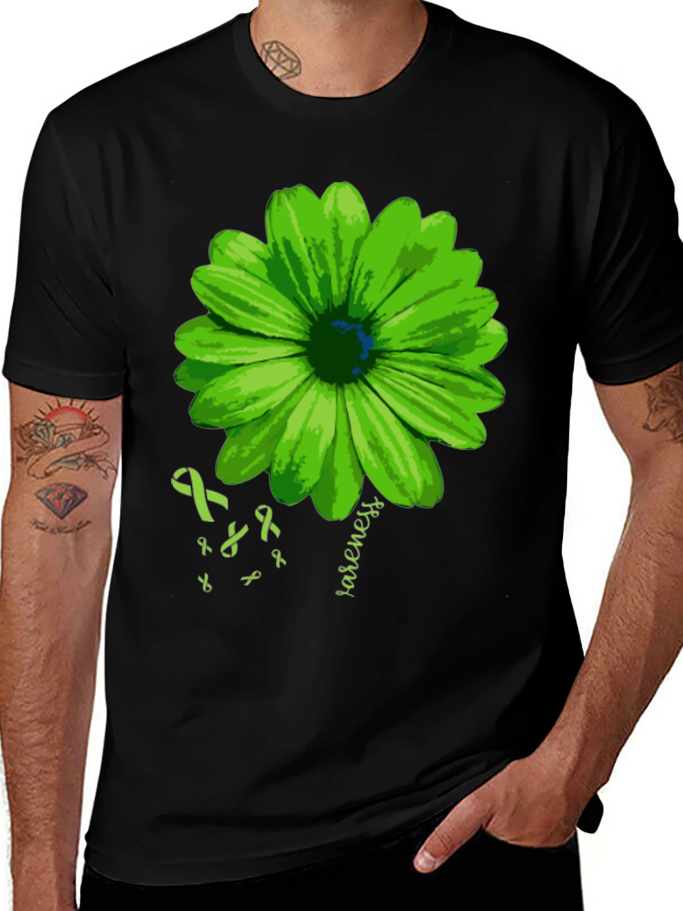 Green Awareness Flower T-Shirt