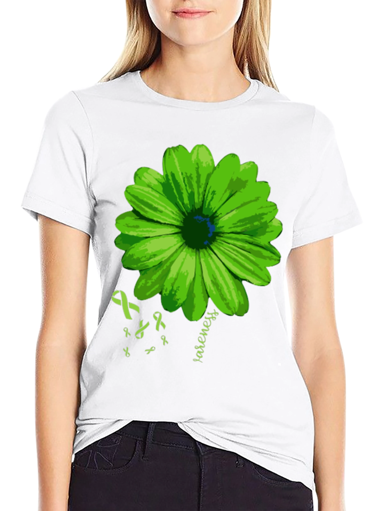 Green Awareness Flower T-Shirt