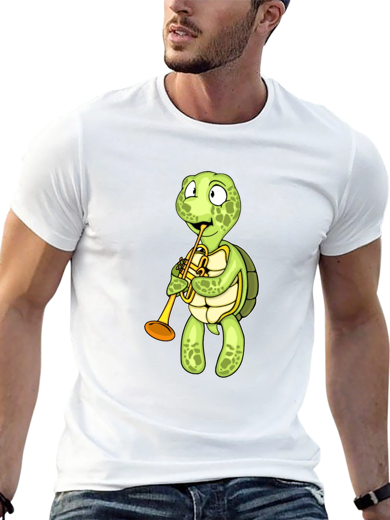 Turtle Trumpet T-Shirt - Black Cotton Tee