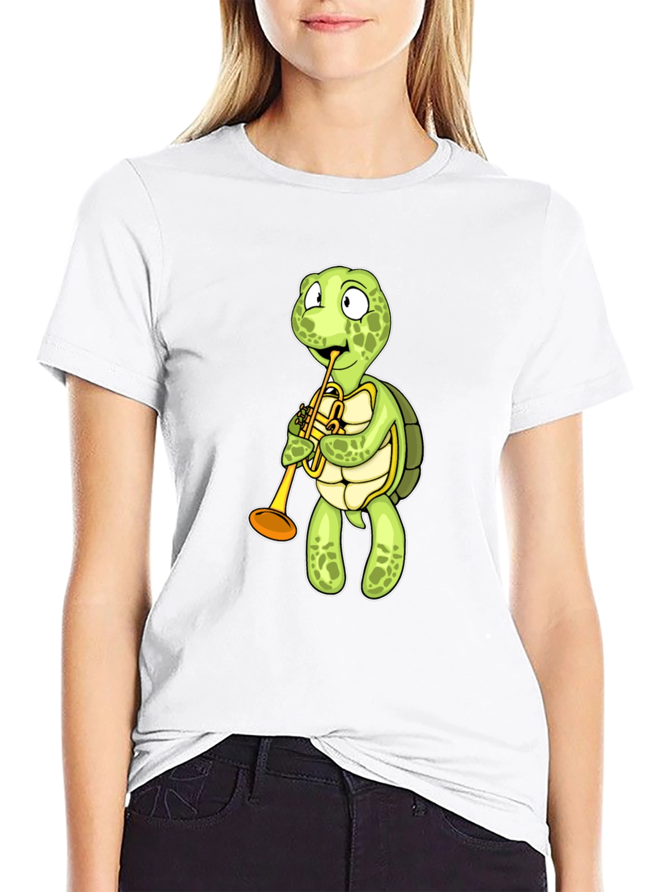 Turtle Trumpet T-Shirt - Black Cotton Tee