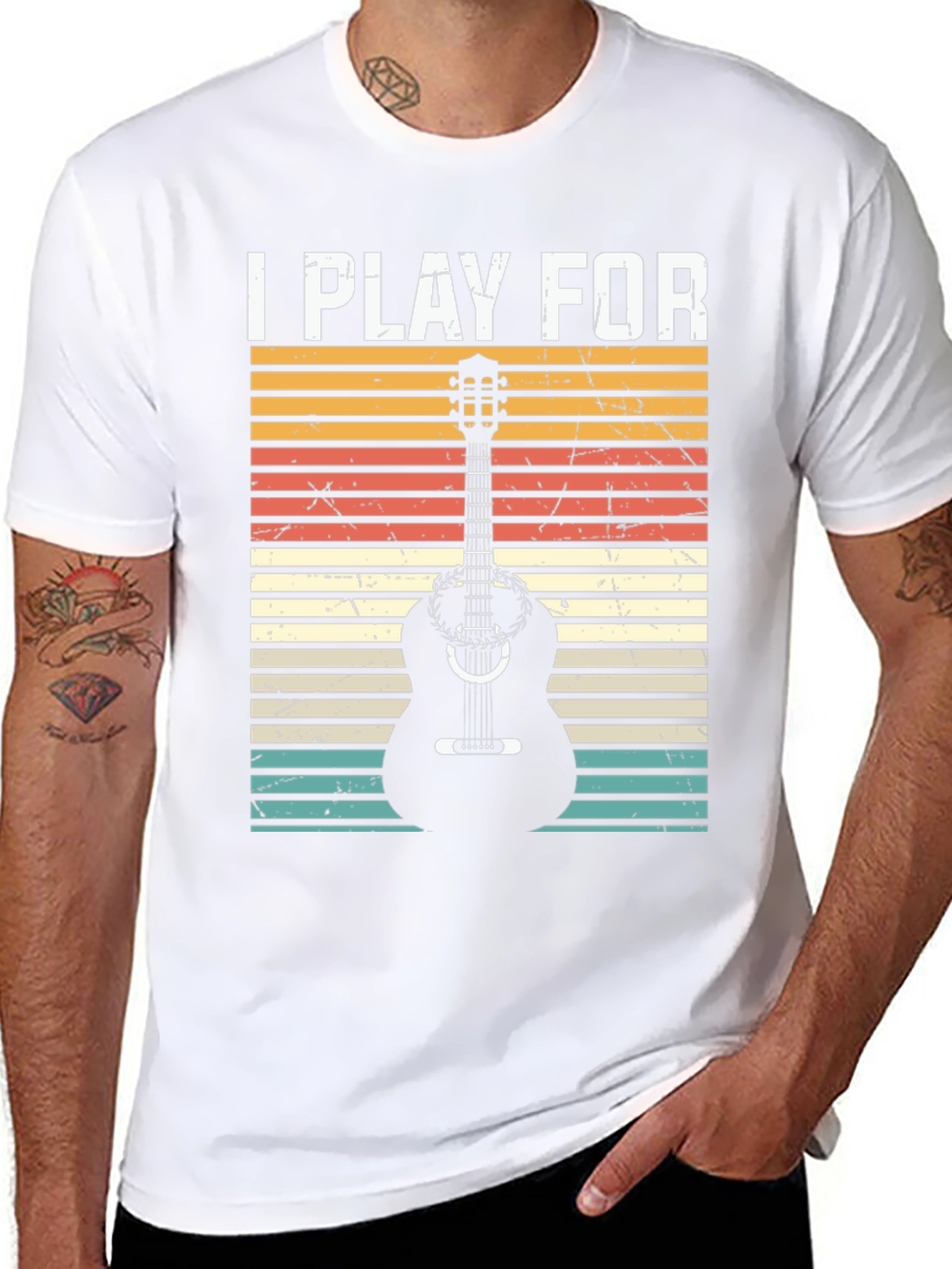 I Play For Guitar Player Black T-Shirt