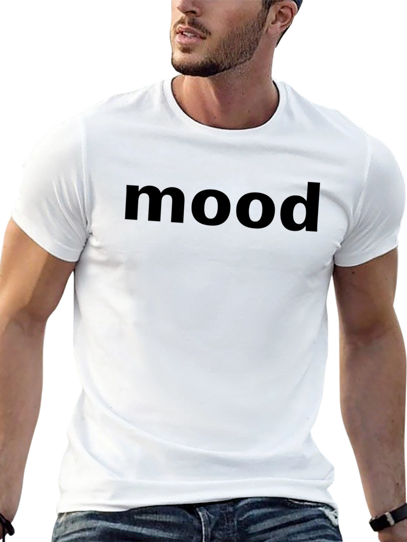 Mood Graphic Print Black T-Shirt