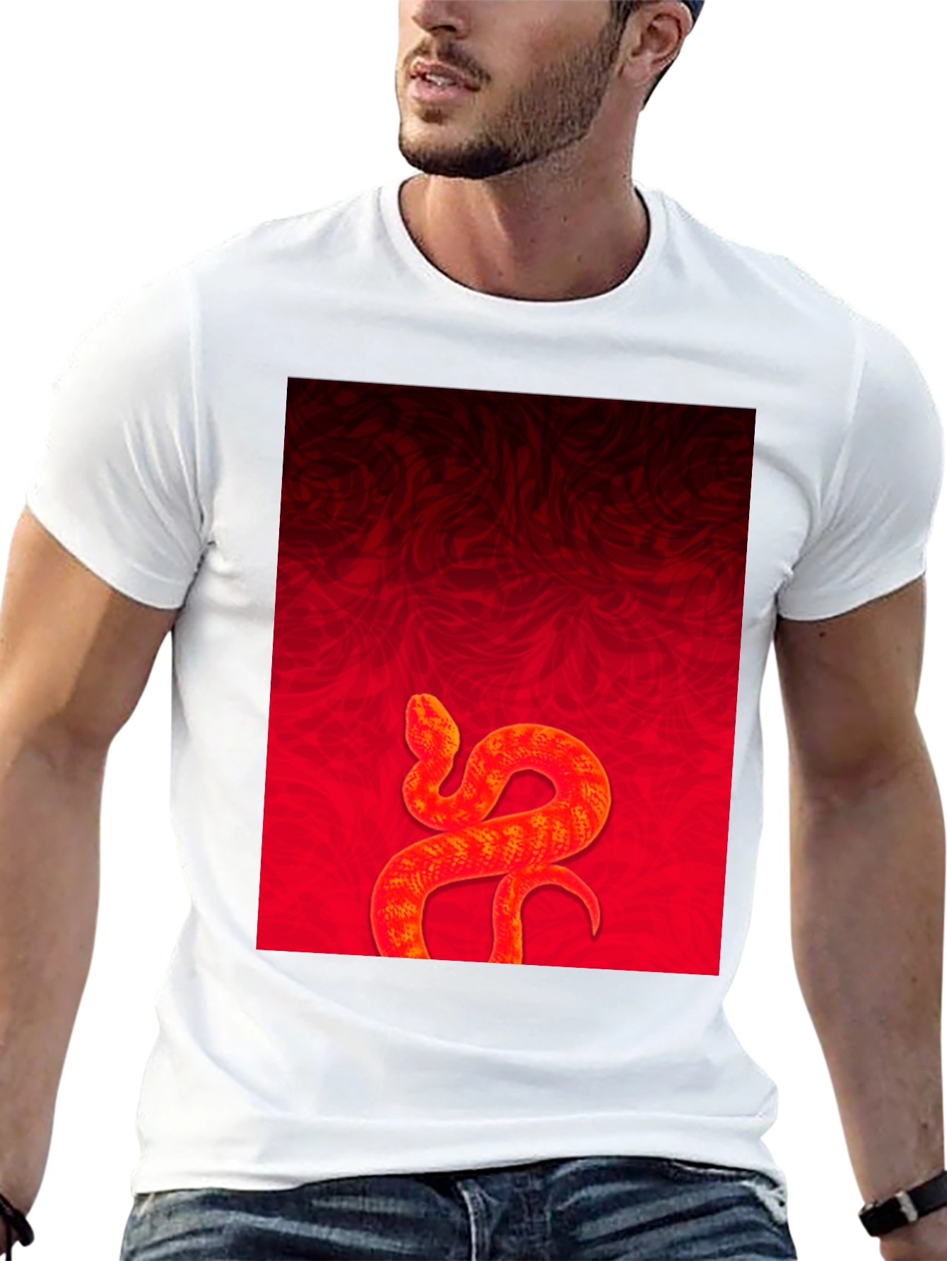 Red Snake Graphic Tee - Stylish Menswear