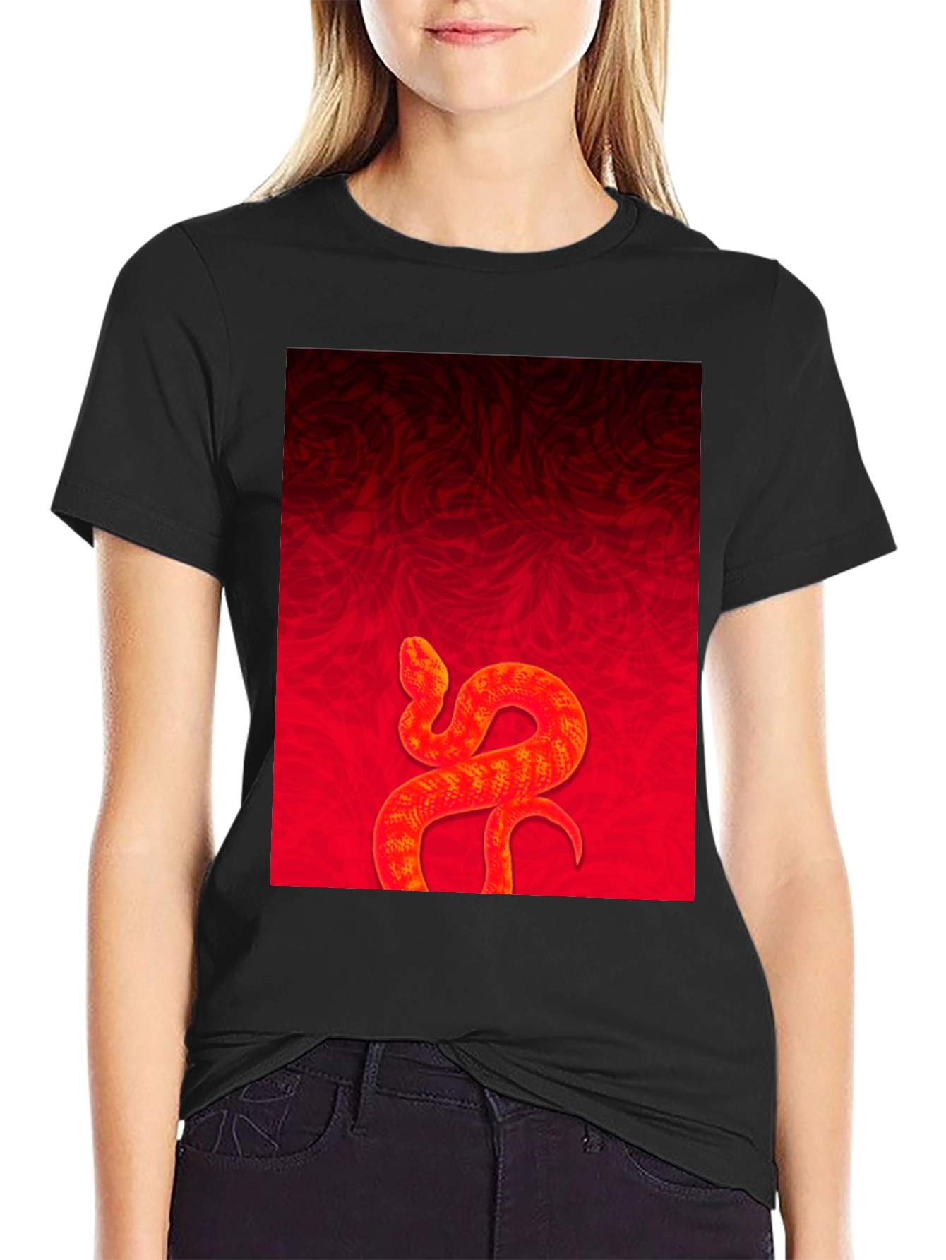 Red Snake Graphic Tee - Stylish Menswear