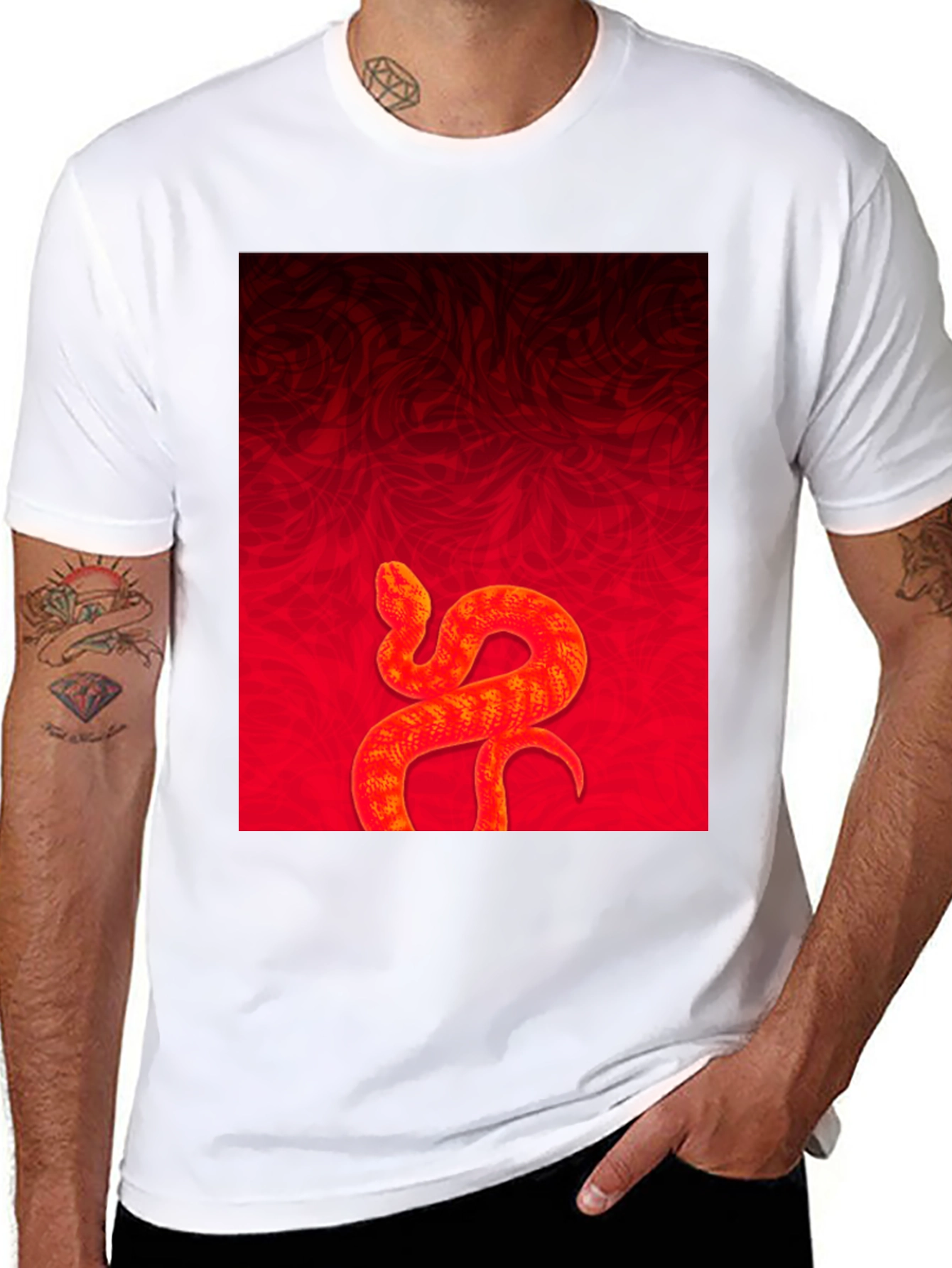 Red Snake Graphic Tee - Stylish Menswear