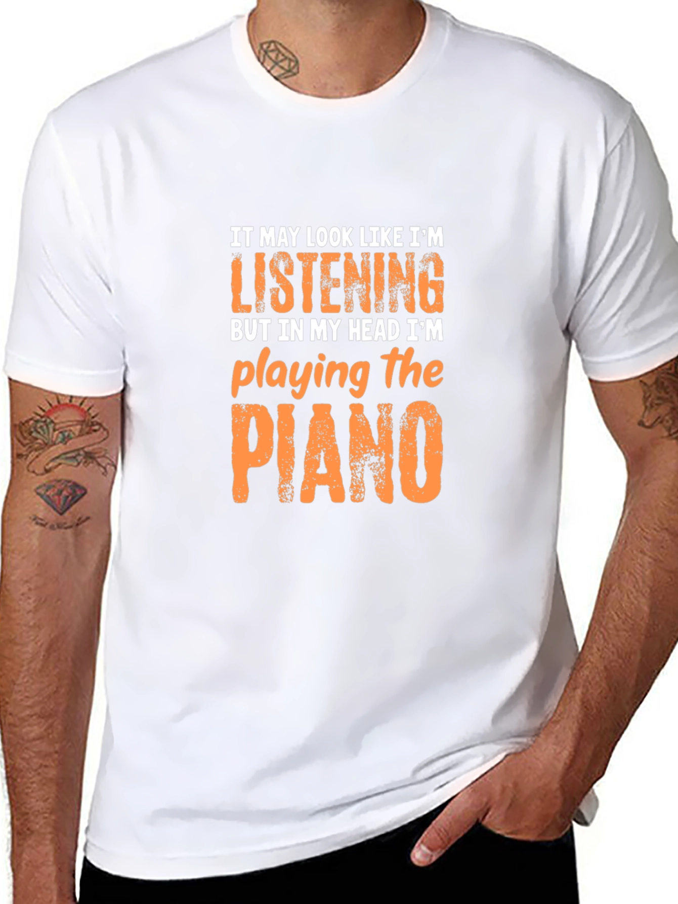 Piano Player T-Shirt - Head in the Music