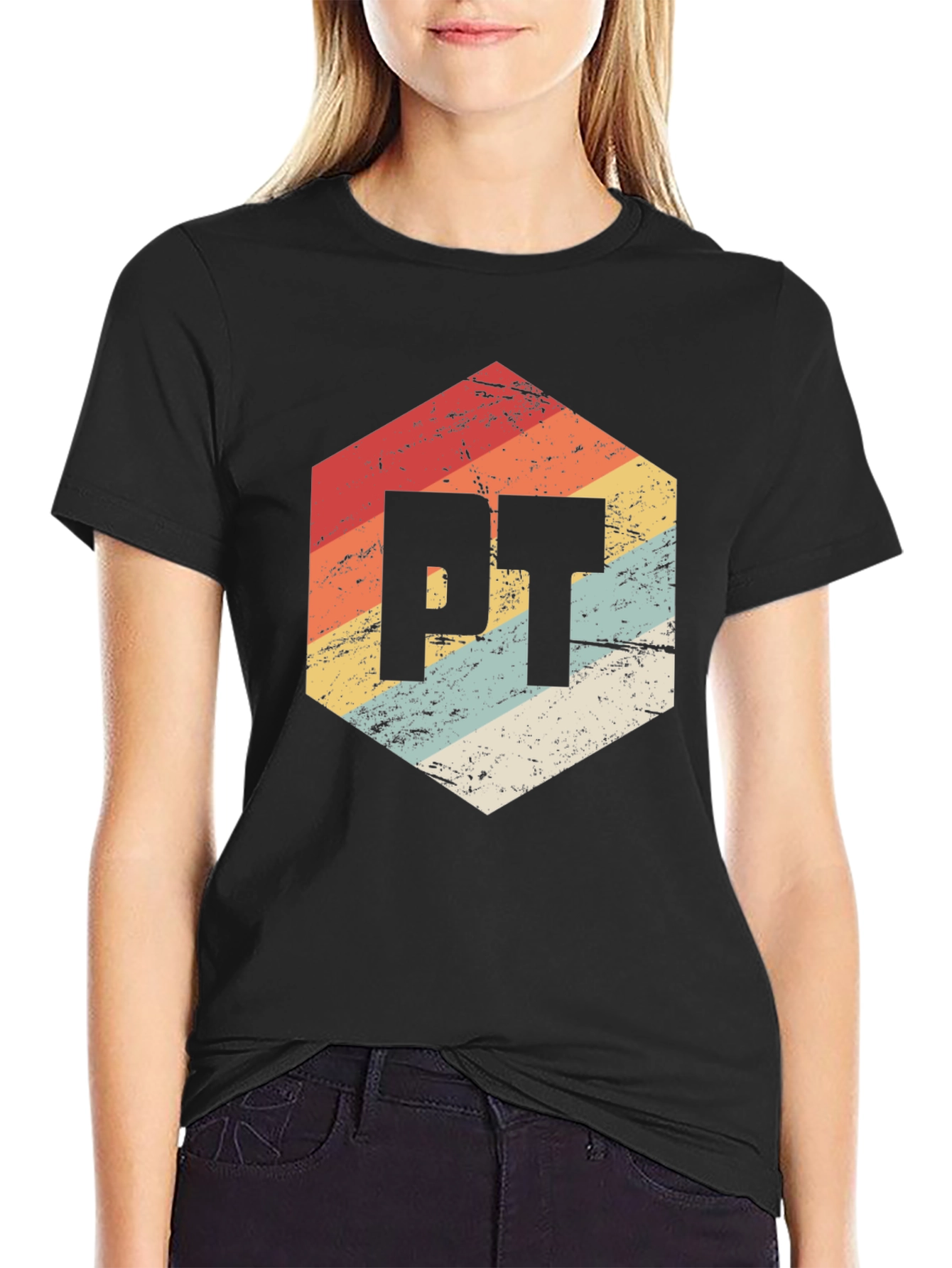 Retro PT Hexagon Black T-Shirt