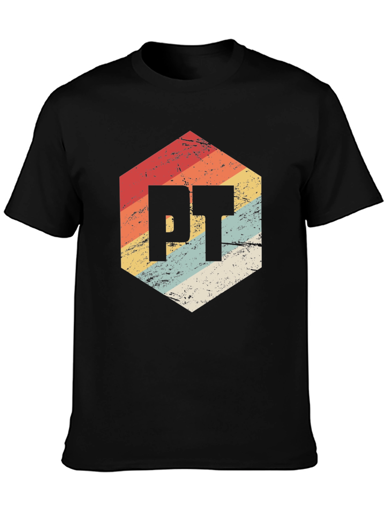 Retro PT Hexagon Black T-Shirt