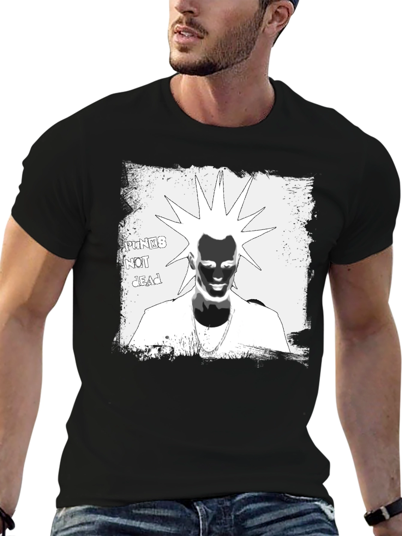 Punks Not Dead Graphic Tee - Black Cotton T-Shirt