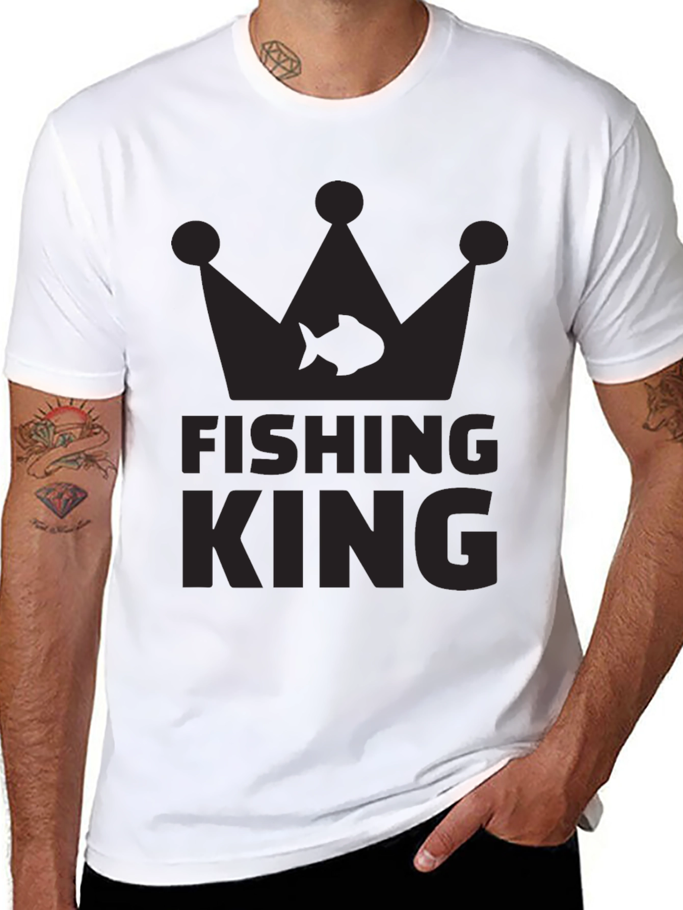 Fishing King Black T-Shirt - Anglers Crown