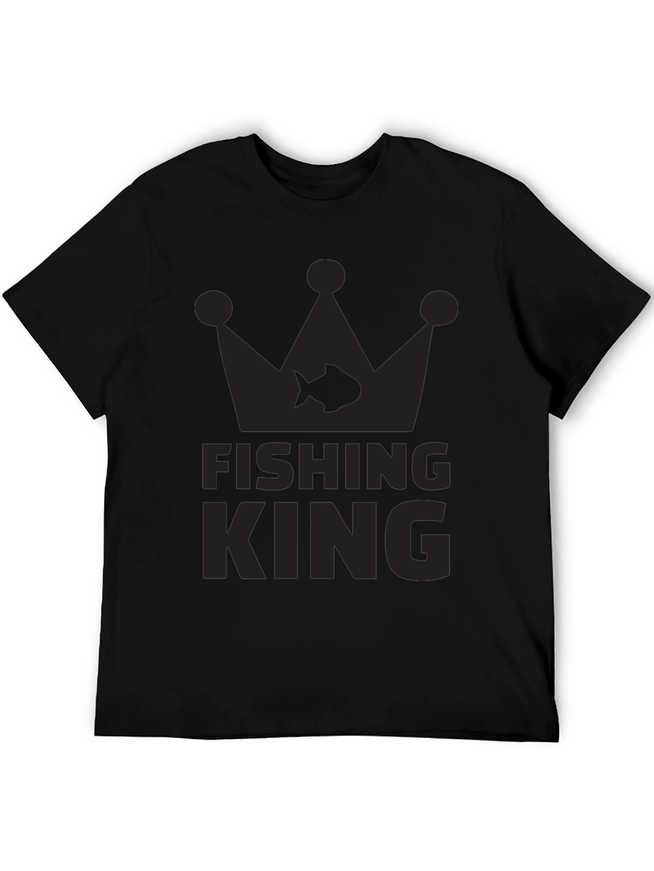 Fishing King Black T-Shirt - Anglers Crown